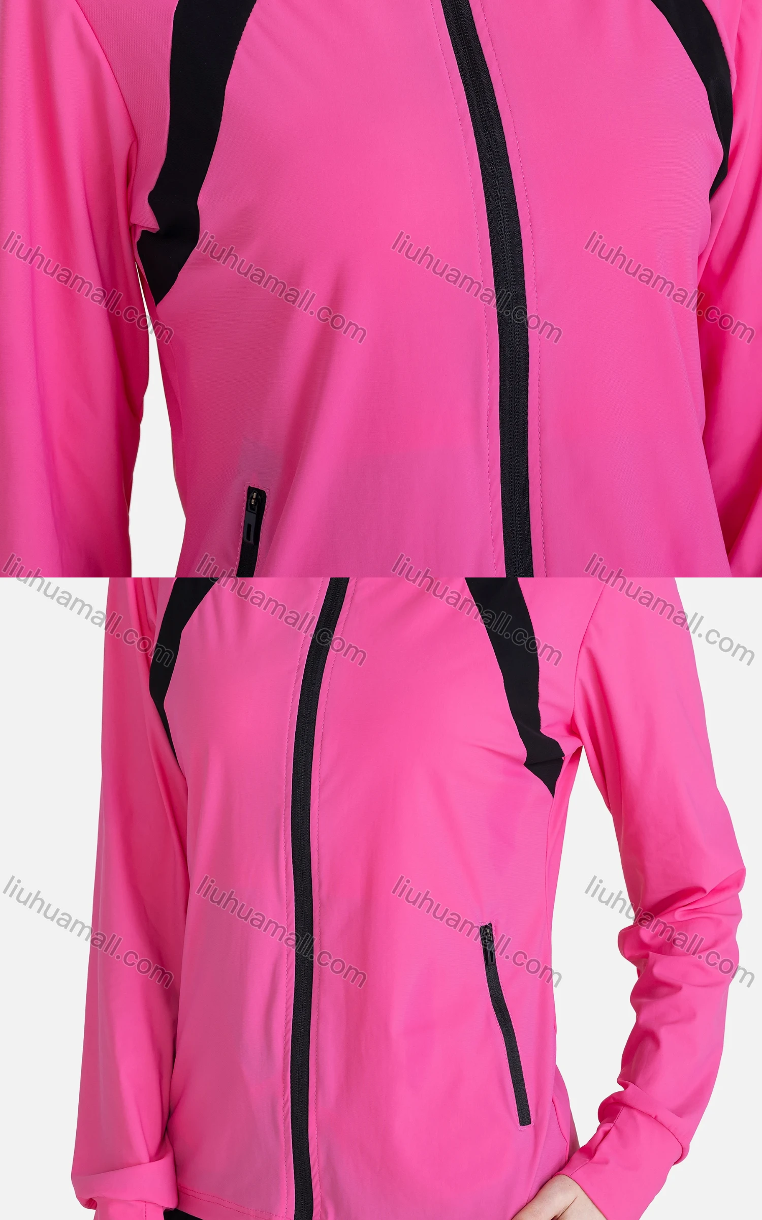 Wholesale Women's Sporty 2 Pieces Hooded Long Sleeve Pockets Zipper Jacket & Jogger Pant Sets - Liuhuamall