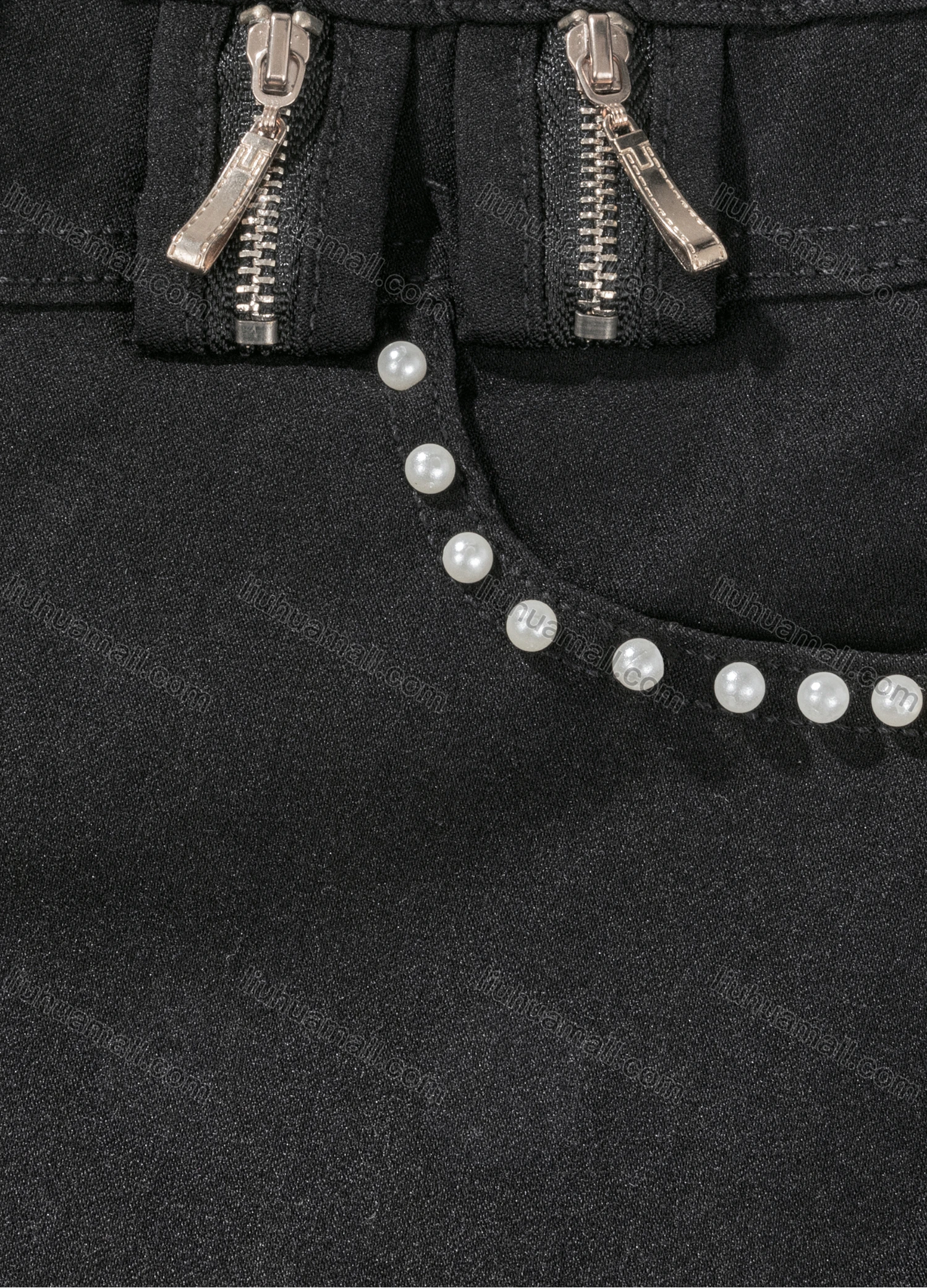 Wholesale Women's Casual Pearl Buttons Zipper Pockets Plain Short - Liuhuamall