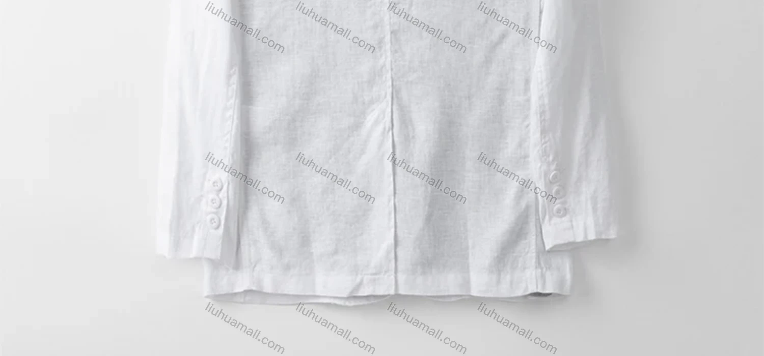 Wholesale Men's Casual Lapel Linen Plain Ruched Single Breasted Patch Pockets Blazer NM050# - Liuhuamall