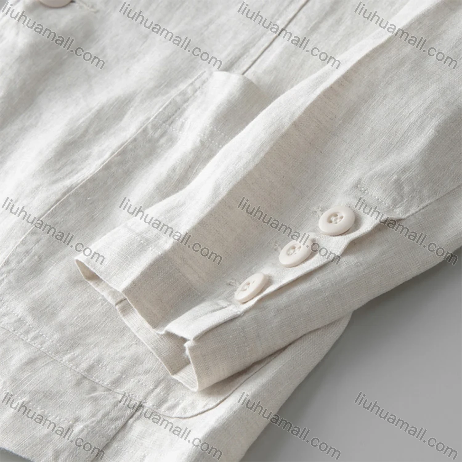 Wholesale Men's Casual Lapel Linen Plain Ruched Single Breasted Patch Pockets Blazer NM050# - Liuhuamall