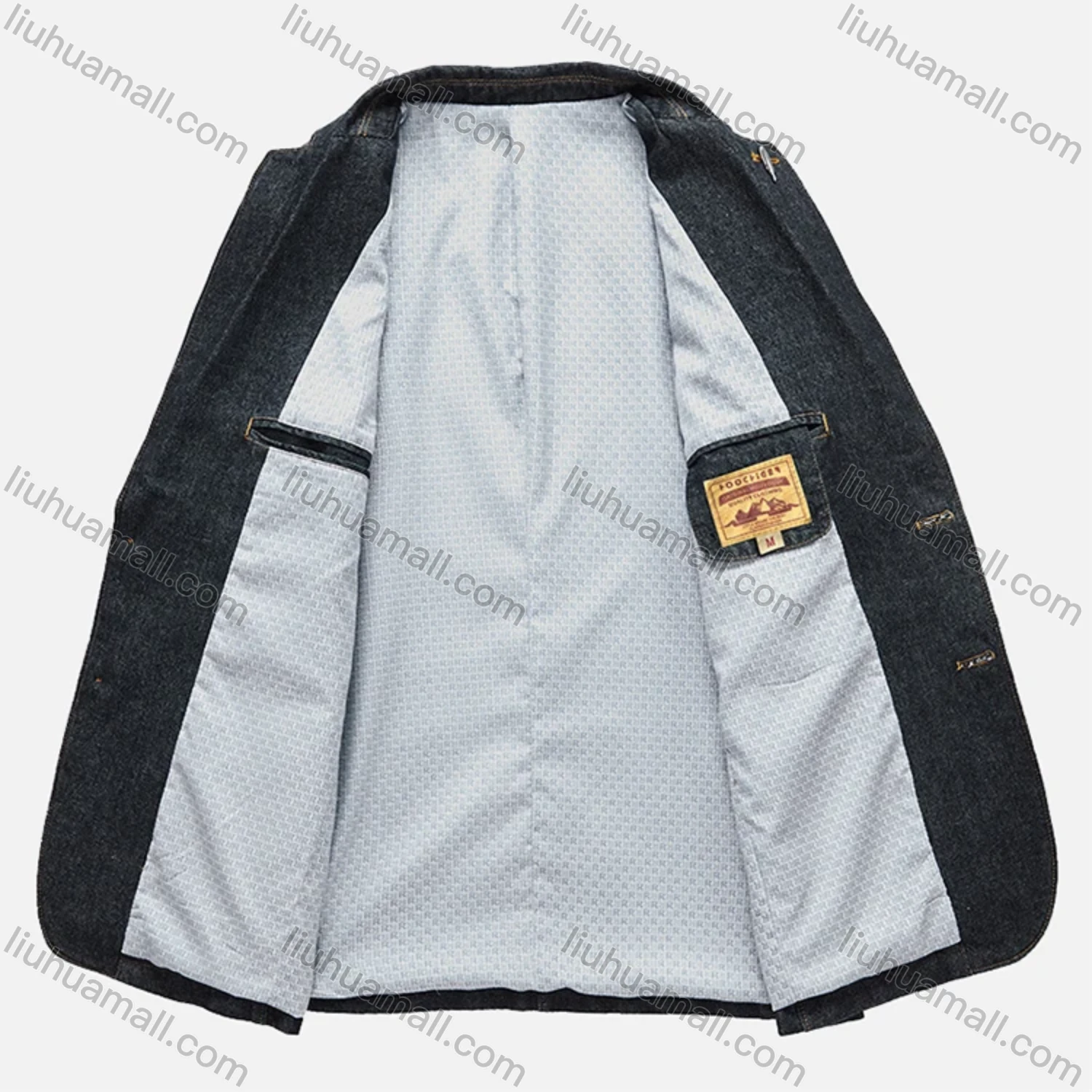 Wholesale Men's Business 100% Cotton Plain Single Breasted Patch Pockets Blazer 81985# - Liuhuamall