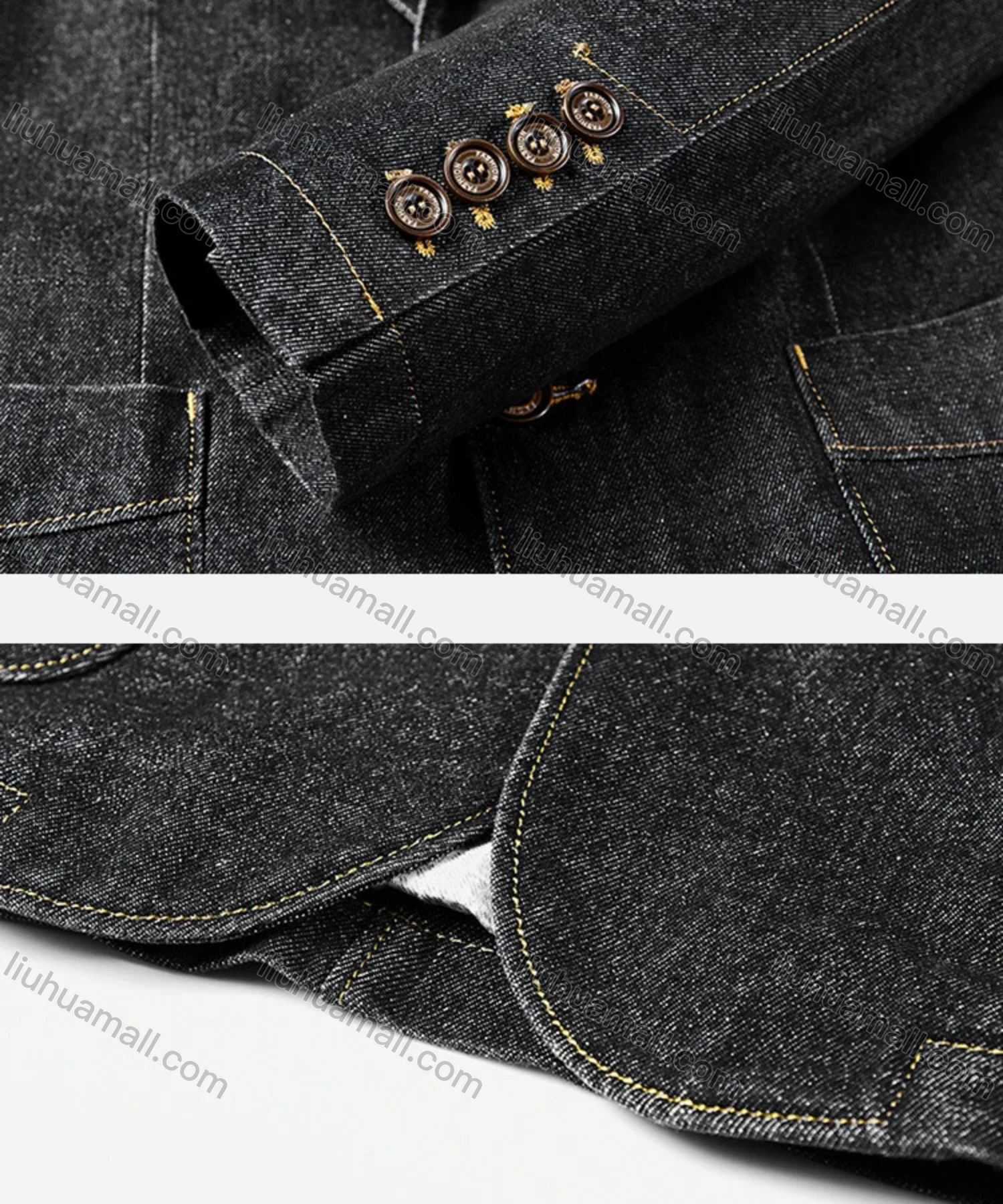 Wholesale Men's Business 100% Cotton Plain Single Breasted Patch Pockets Blazer 81985# - Liuhuamall