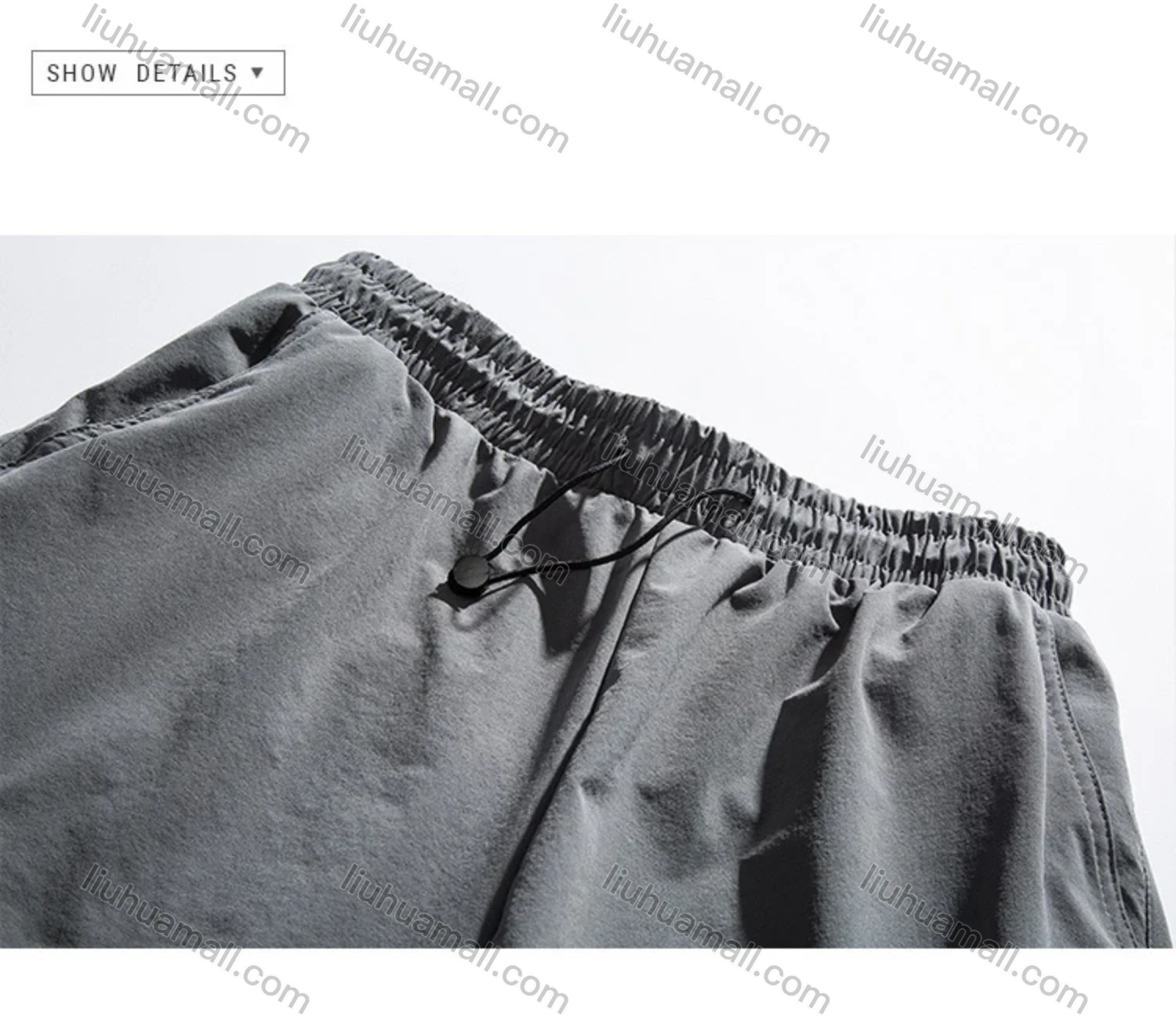 Wholesale Men's Casual Plain Elastic Waist Drawstring Flap Pockets Shorts - Liuhuamall
