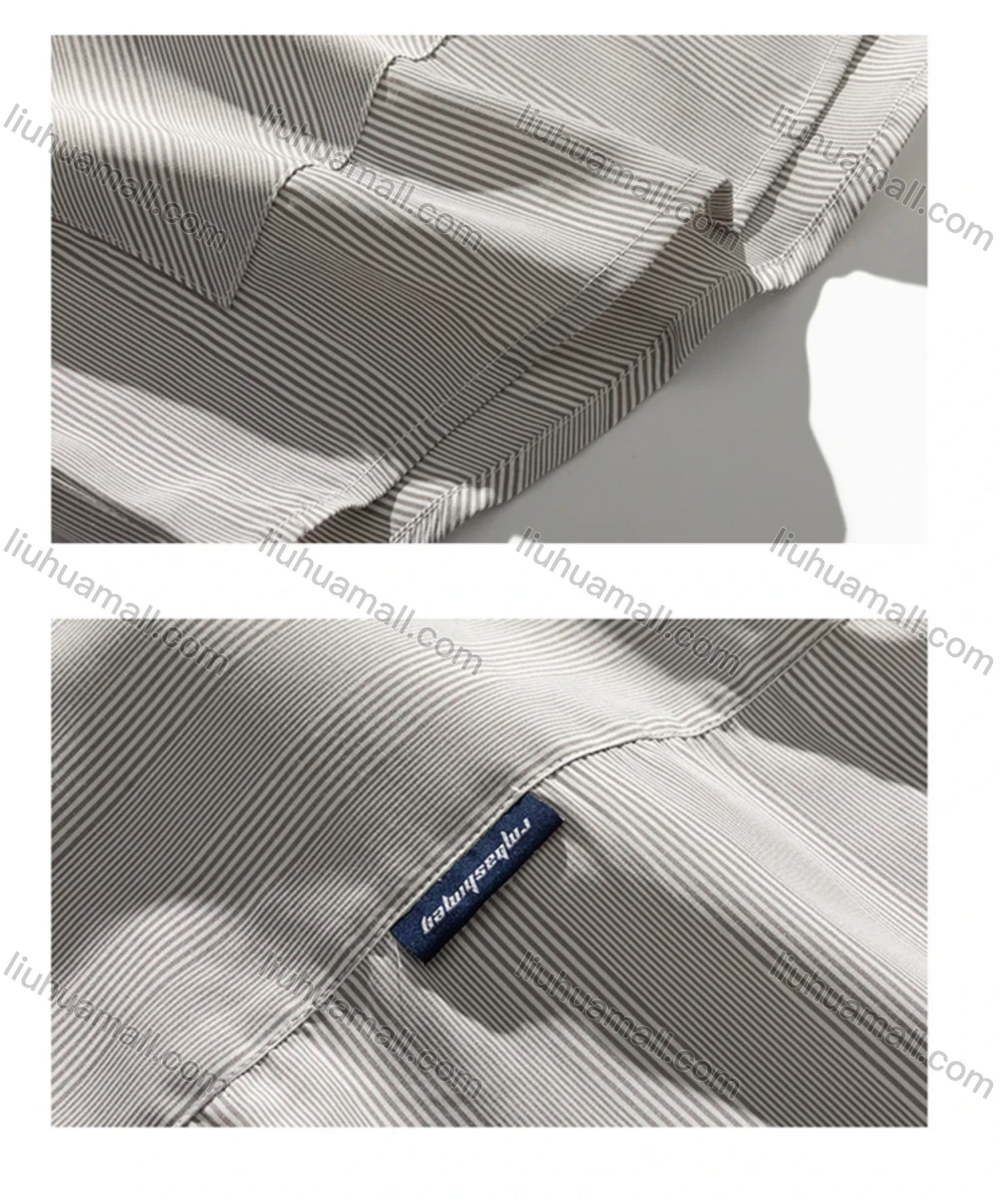 Wholesale Men's Casual Plain Shirt Collar Patch Pockets Button Down Shirt - Liuhuamall