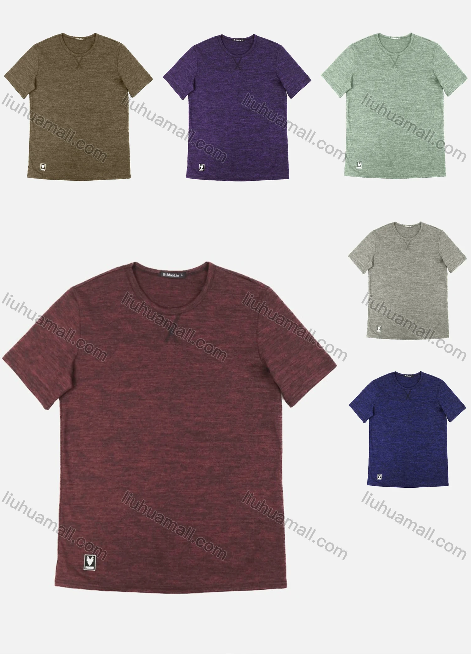 Wholesale Men's 100%Cotton Sporty Crew Neck Short Sleeve Space Dye Sports T-shirt MS007# - Liuhuamall