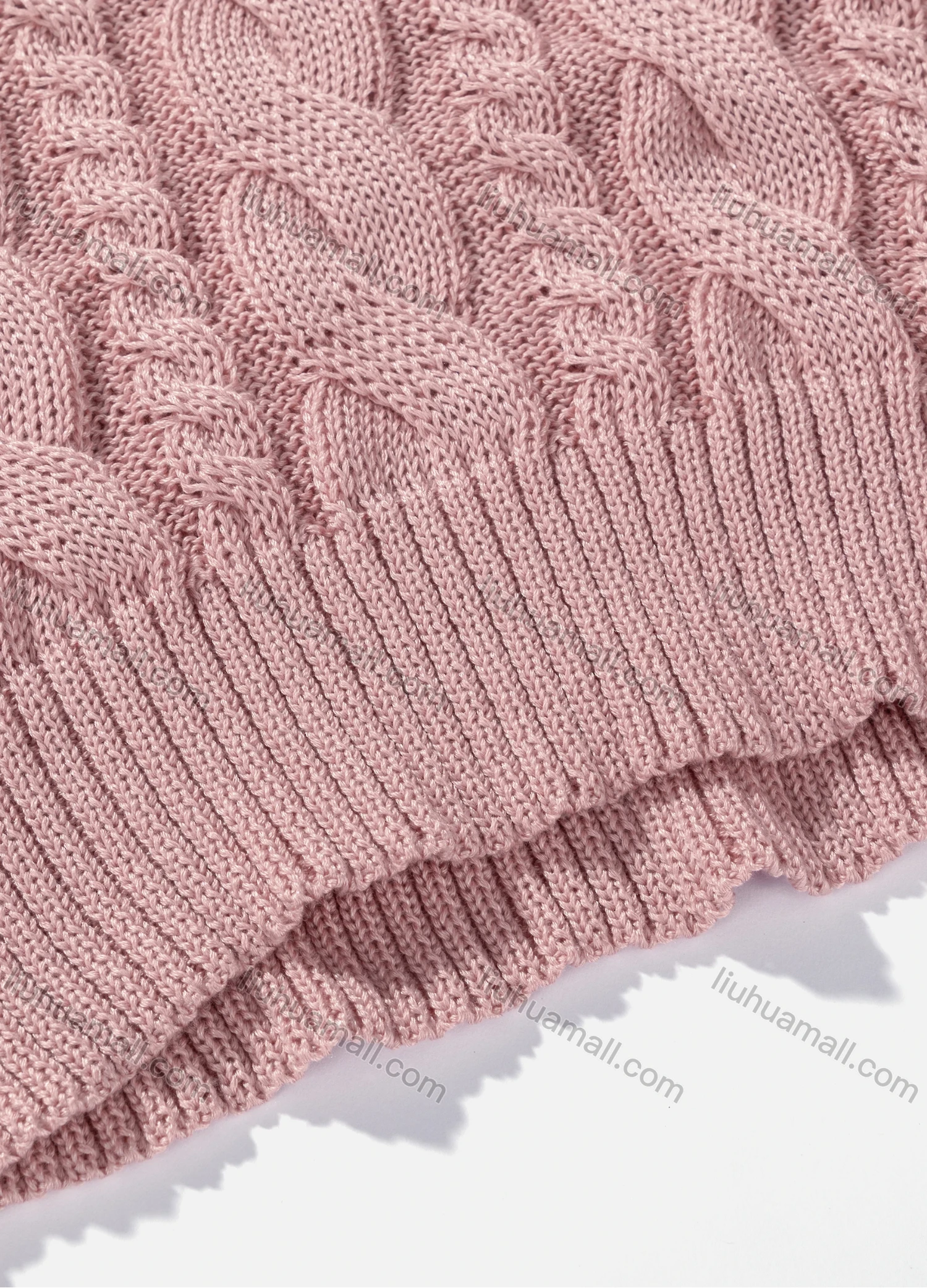 Wholesale Women's Casual Mock Neck Long Sleeve Cable Knit Pullover Crop Sweater 2292# - Liuhuamall