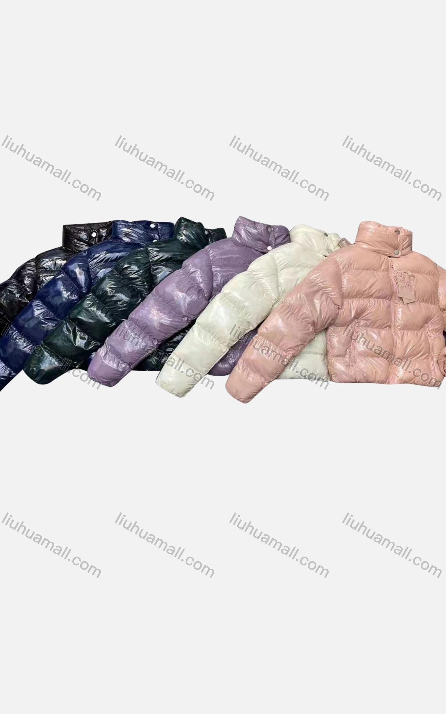 Wholesale Women's Casual Stand Collar Long Sleeve Button Front Zipper Plain Puffer Jacket - Liuhuamall