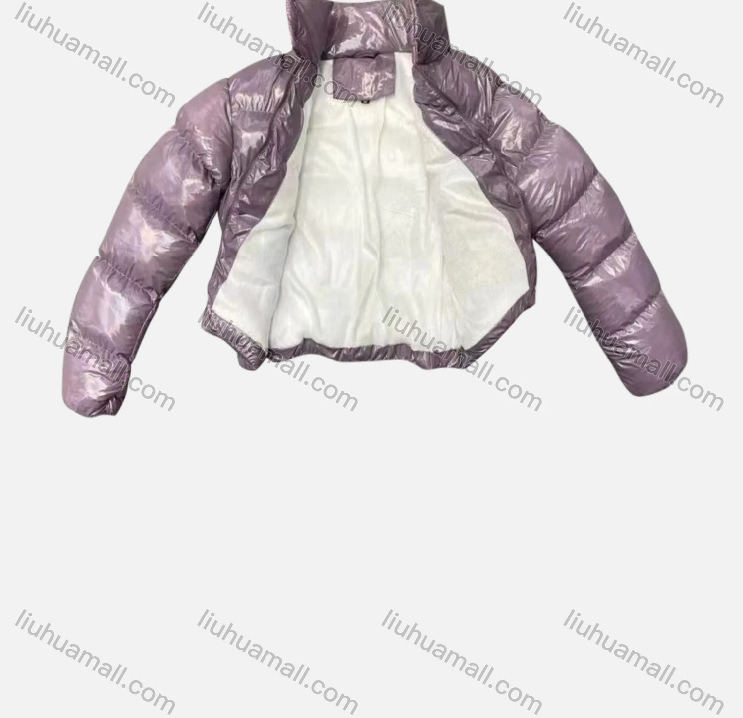 Wholesale Women's Casual Stand Collar Long Sleeve Button Front Zipper Plain Puffer Jacket - Liuhuamall