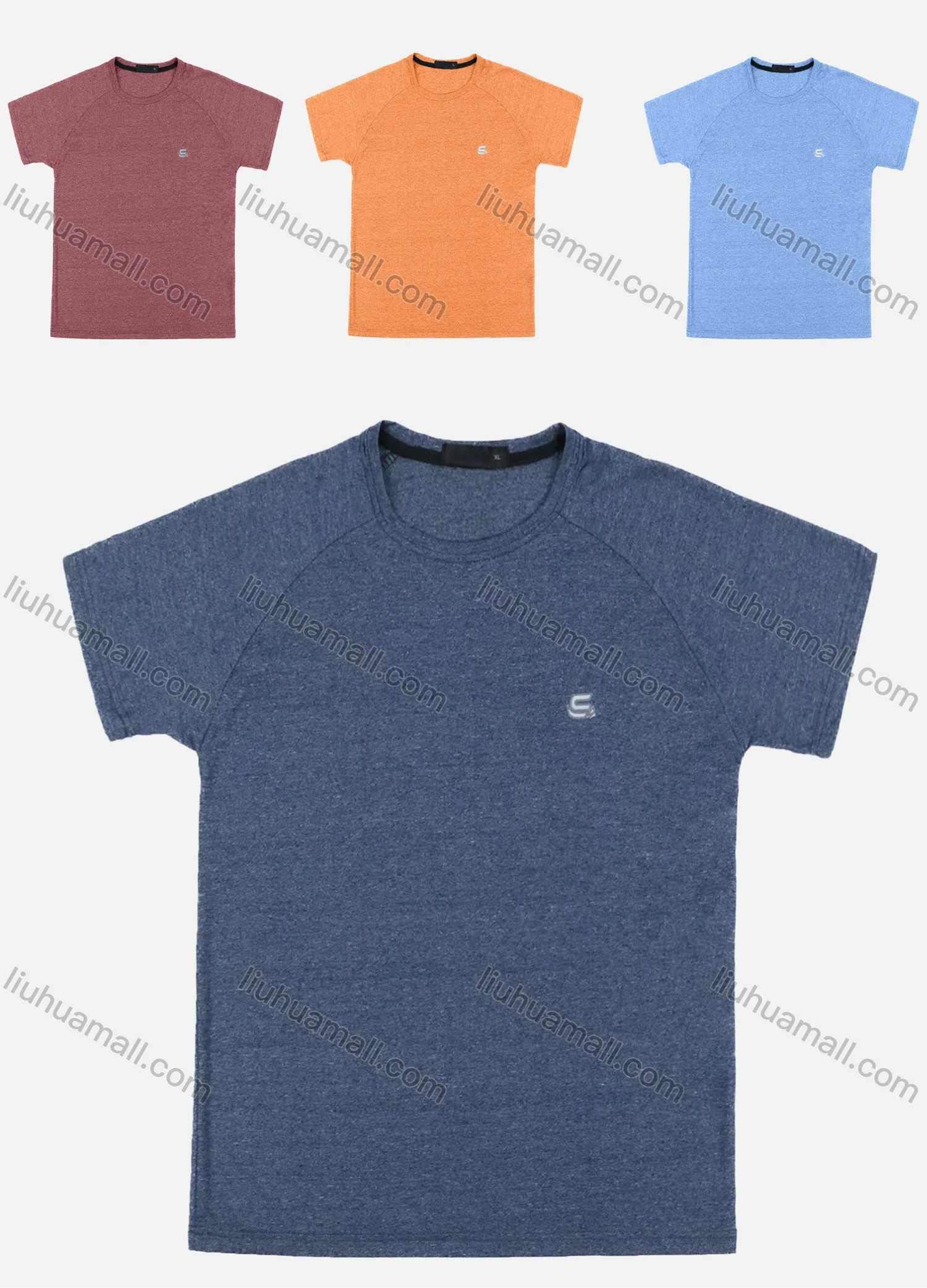Wholesale Men's Althetic Short Sleeve Crew Neck Letter Patches Label Plain T-shirts MS2020# - Liuhuamall