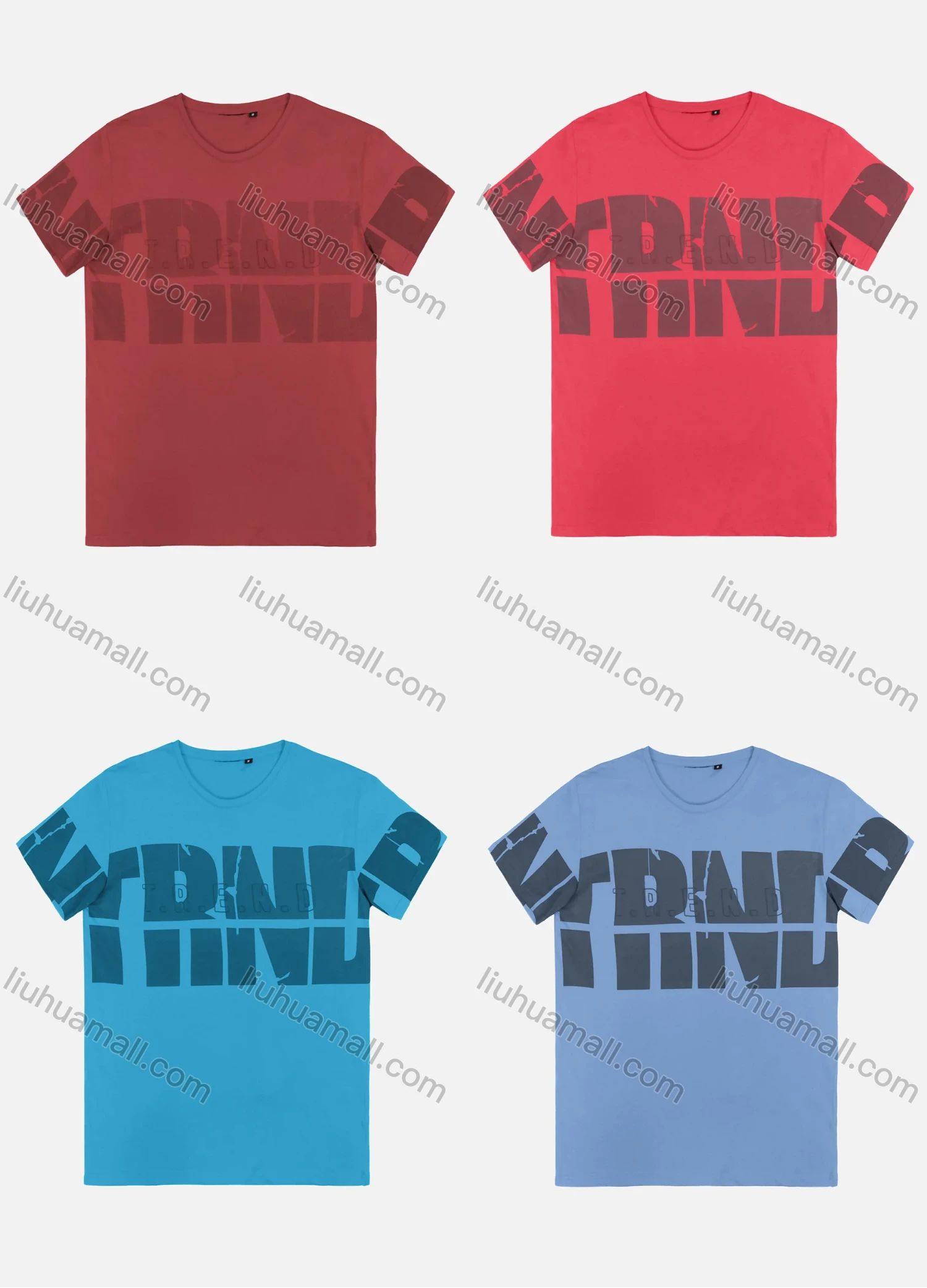 Wholesale Men's Casual 100%Cotton Short Sleeve Crew Neck Letter Graphic T-shirts MS2029# - Liuhuamall