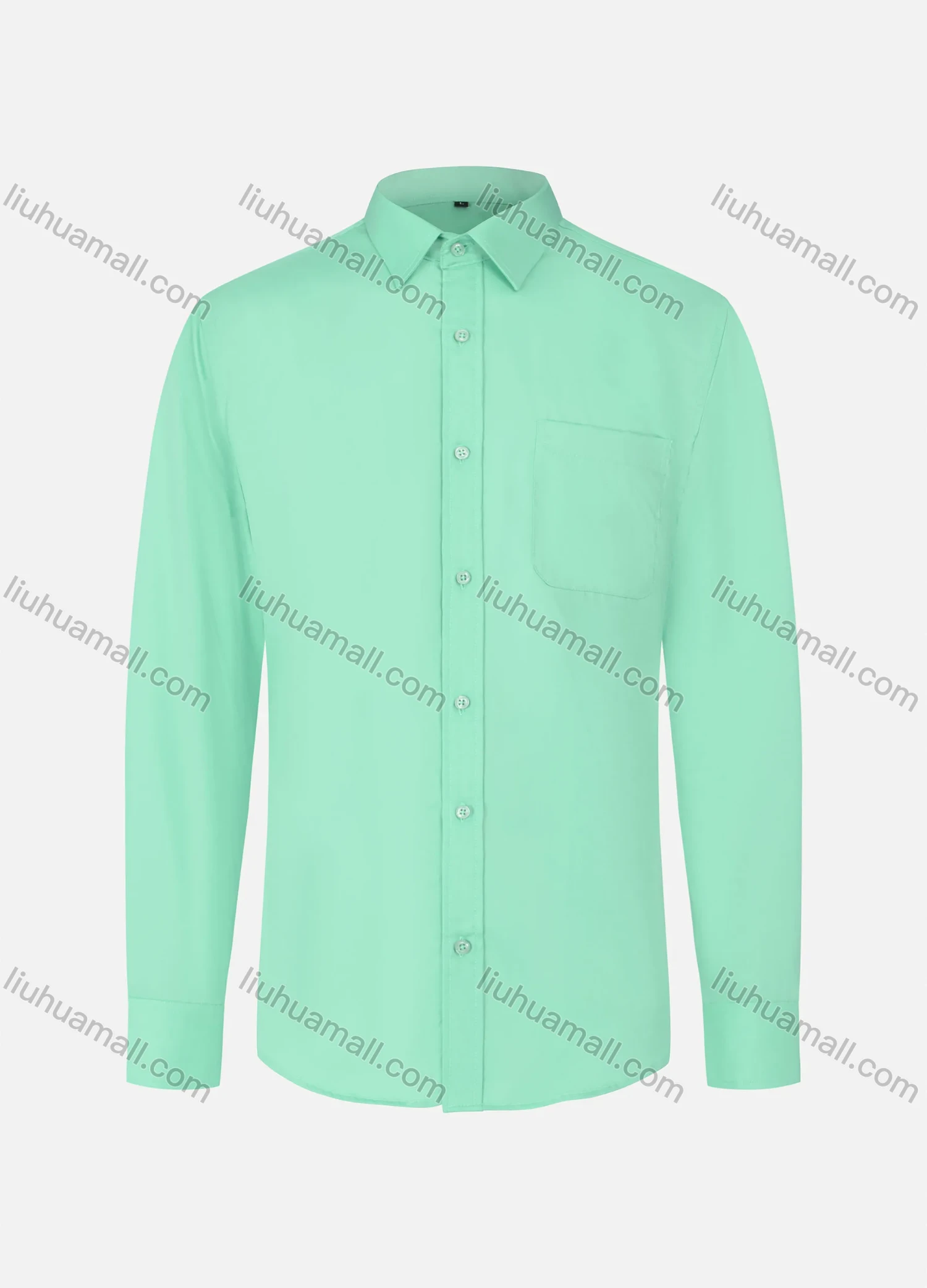 Wholesale Men's Regular Fit Plain Long Sleeve Button Down Classic Business Shirt - Liuhuamall