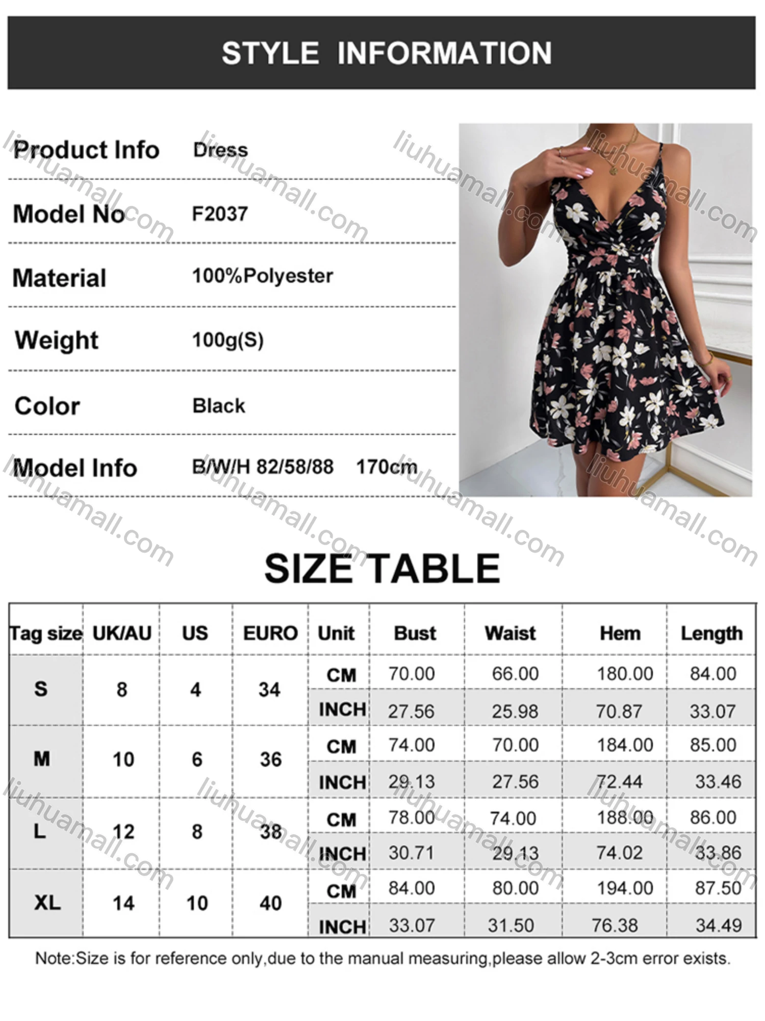 Wholesale Women's Sexy Deep V Neck Sleeveless Spaghetti Strap Floral Print Short Cami Dress F2037X# - Liuhuamall