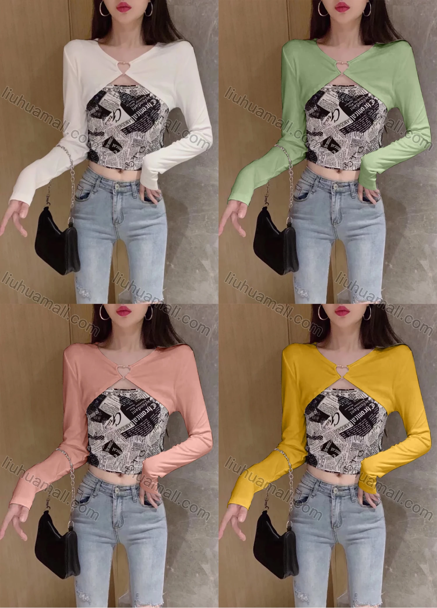 Wholesale Women's Casual V Neck Long Sleeve Plain Waistcoat - Liuhuamall