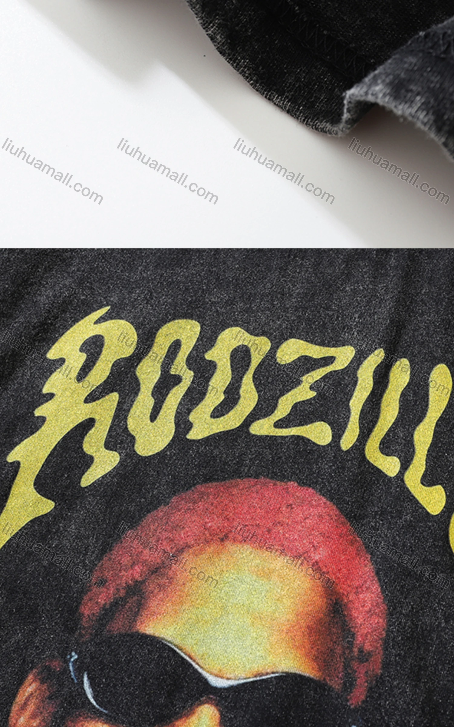 Wholesale Men's Fashion 100%Cotton Distressed Crew Neck Long Sleeve Graphic T-shirt SS06# - Liuhuamall