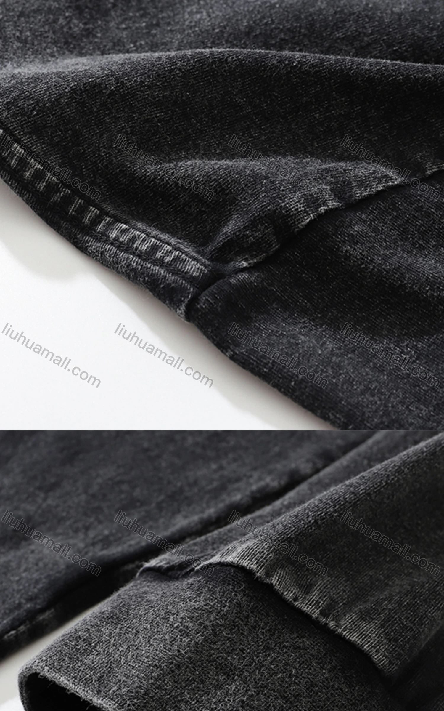 Wholesale Men's Fashion 100%Cotton Distressed Crew Neck Long Sleeve Graphic T-shirt SS10# - Liuhuamall