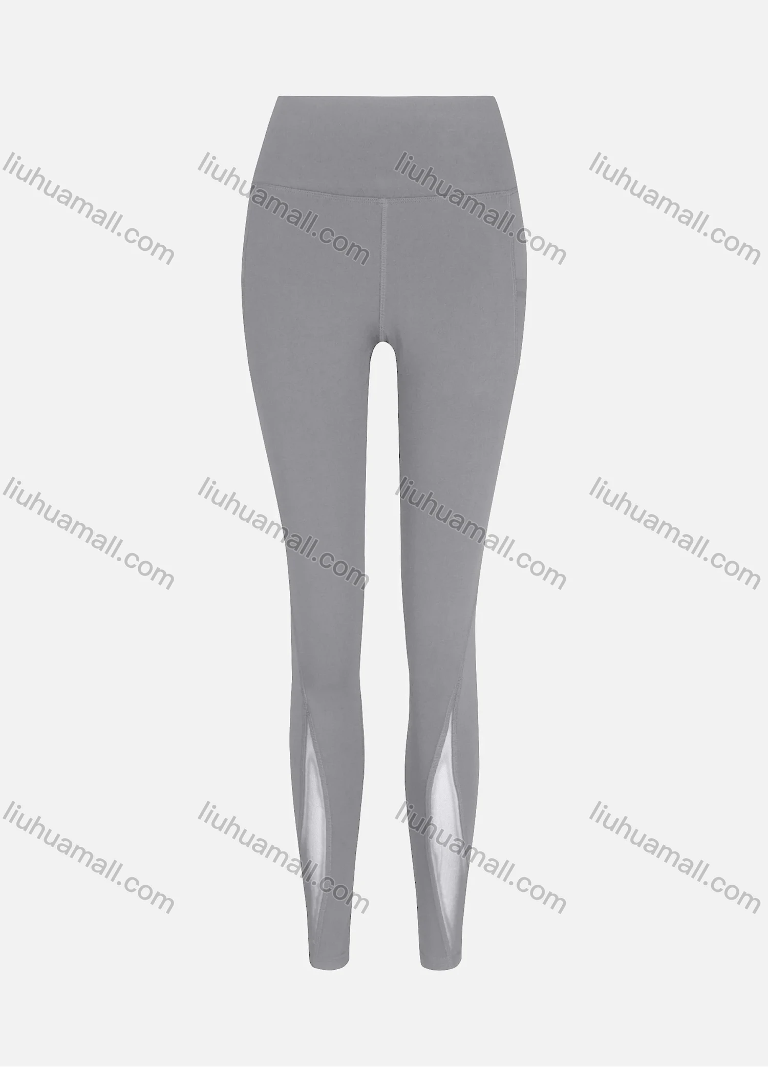 Wholesale Women's Sporty High Waist Sheer Mesh Plain Legging - Liuhuamall