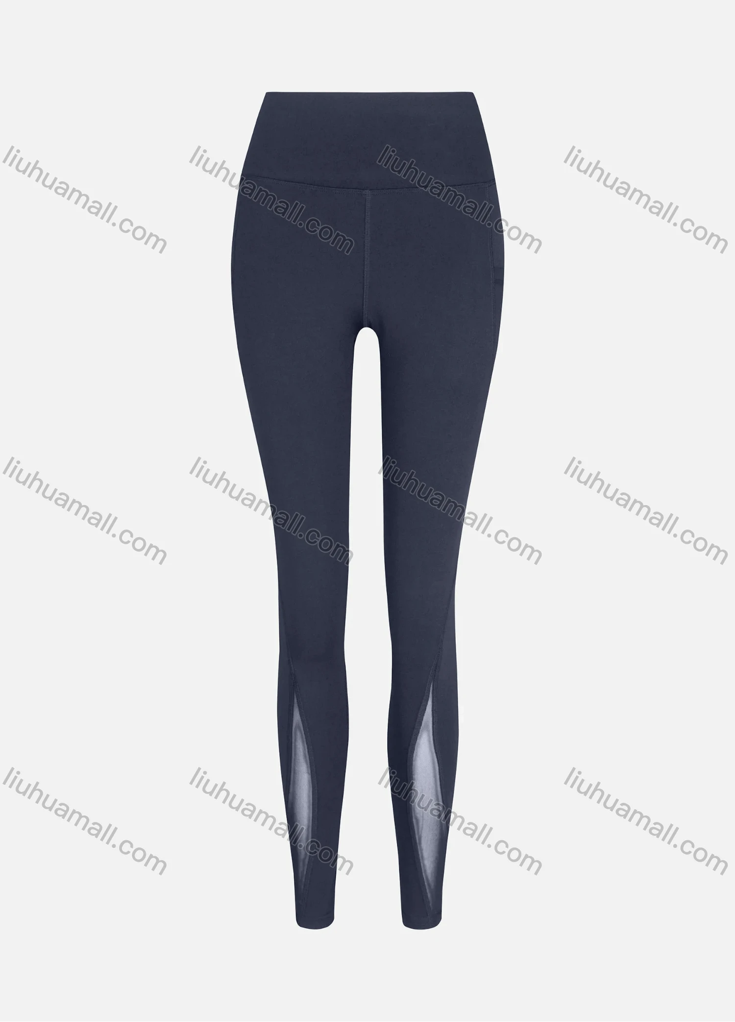 Wholesale Women's Sporty High Waist Sheer Mesh Plain Legging - Liuhuamall