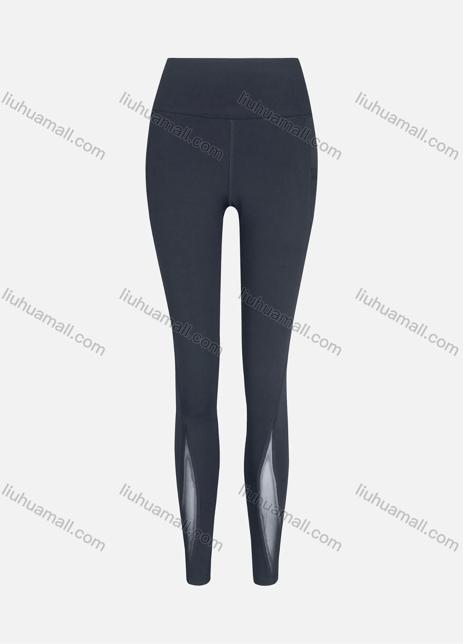 Wholesale Women's Sporty High Waist Sheer Mesh Plain Legging - Liuhuamall