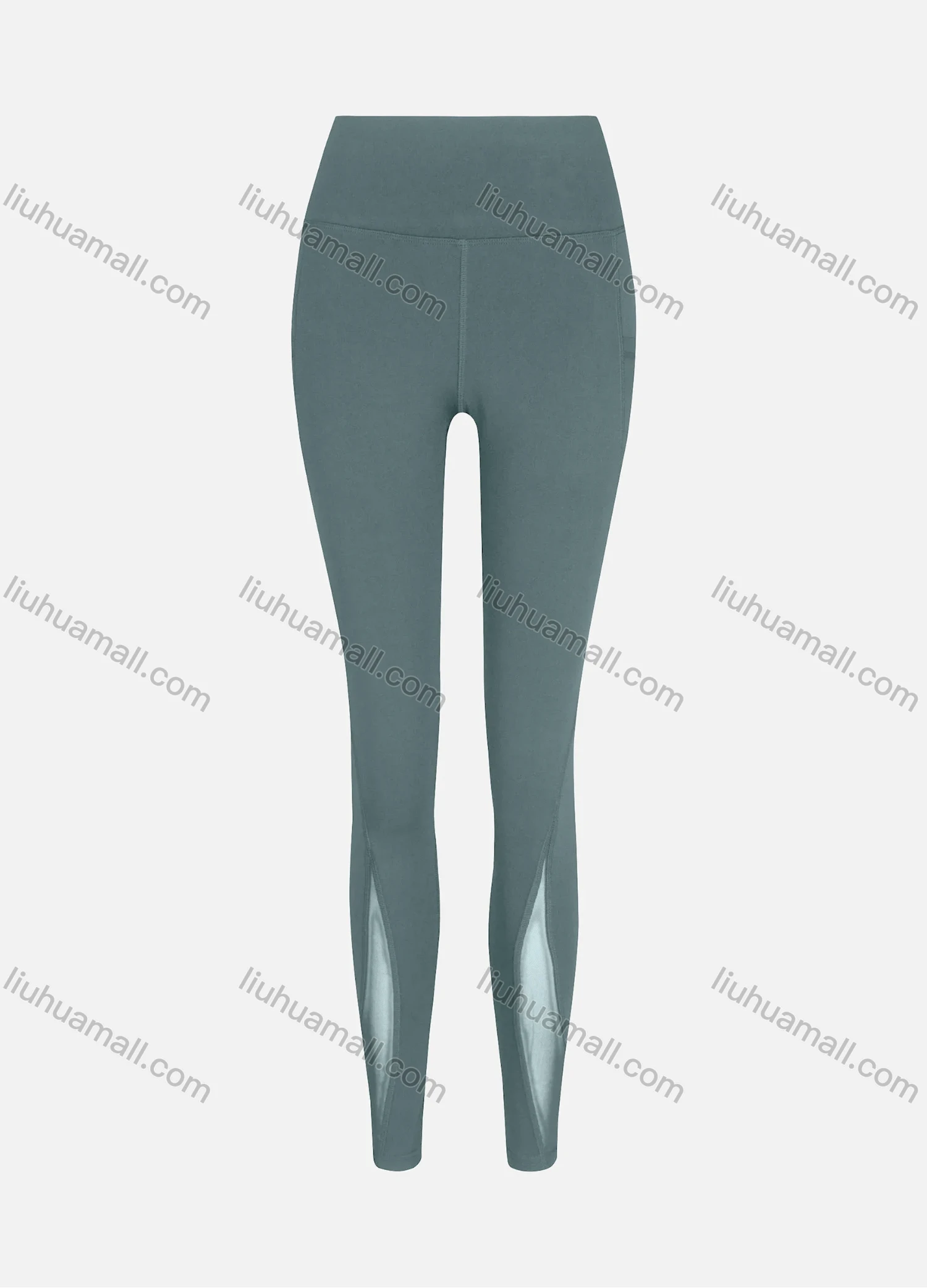 Wholesale Women's Sporty High Waist Sheer Mesh Plain Legging - Liuhuamall