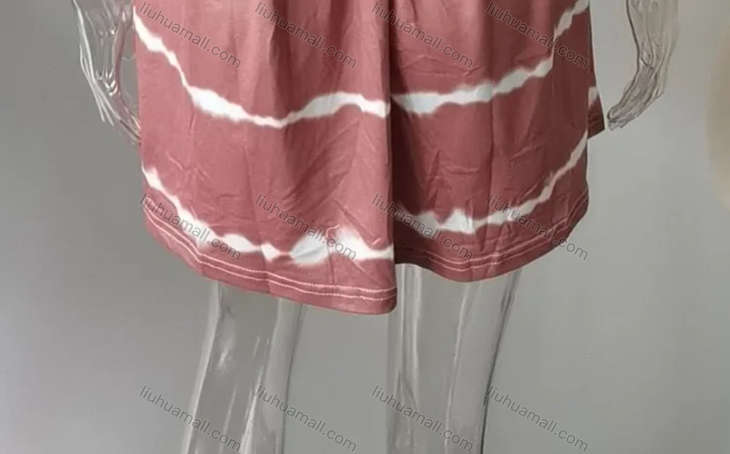 Wholesale Women's Casual Tie Dye V Neck Ruffle Trim Short Tank Dress - Liuhuamall