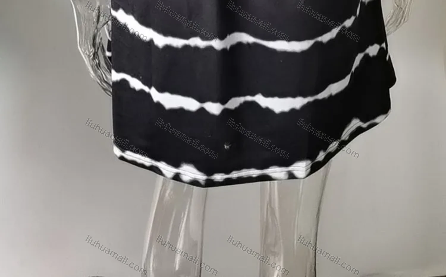 Wholesale Women's Casual Tie Dye V Neck Ruffle Trim Short Tank Dress - Liuhuamall