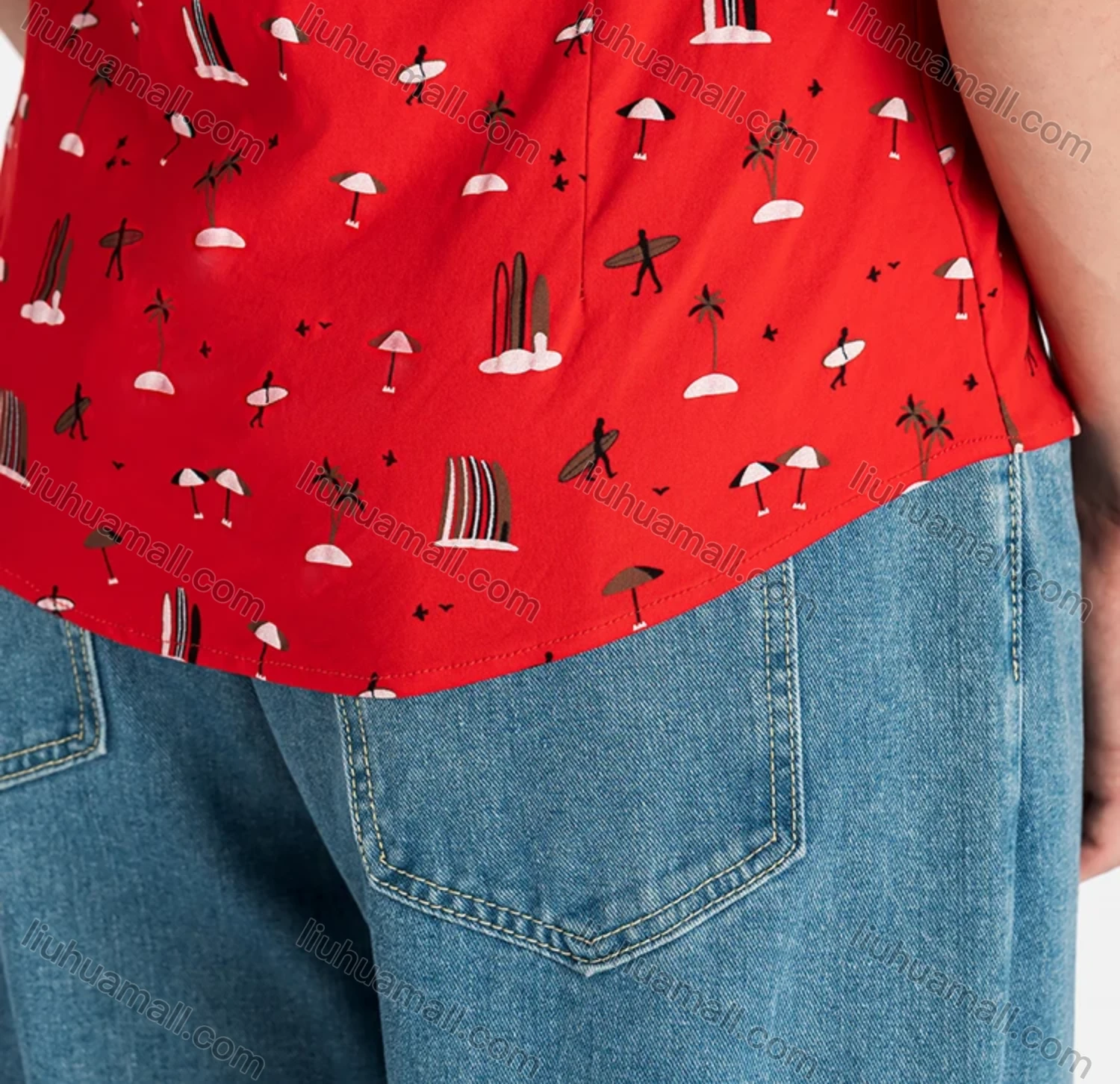 Wholesale Men's Casual Short Sleeve Collared Allover Print Button Down Shirts - Liuhuamall