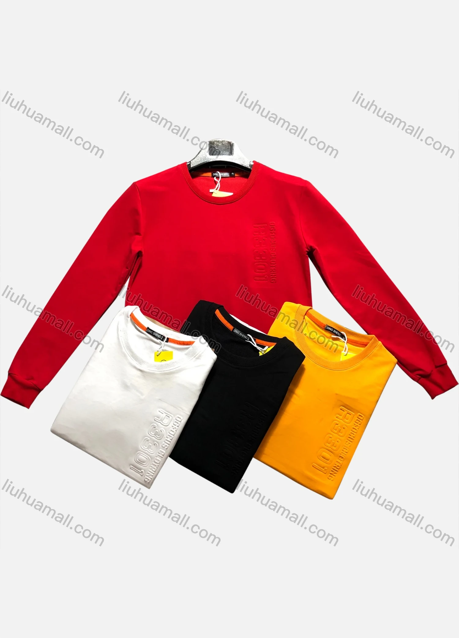 Wholesale Men's Casual Long Sleeve Crew Neck Letter Print Pullover Sweatshirts 905# - Liuhuamall