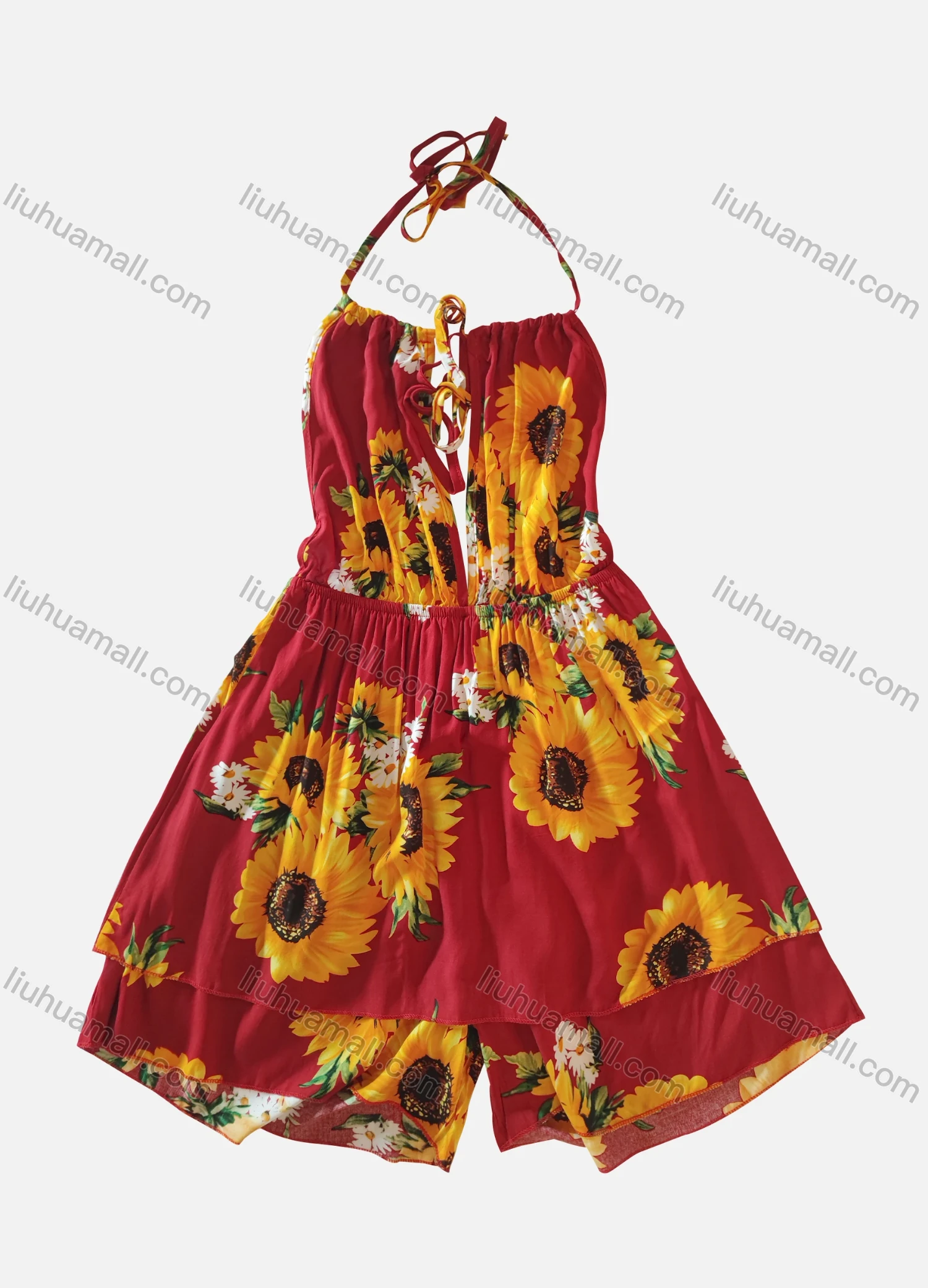 Wholesale Women's Boho Sleeveless Floral Print Romper - Liuhuamall