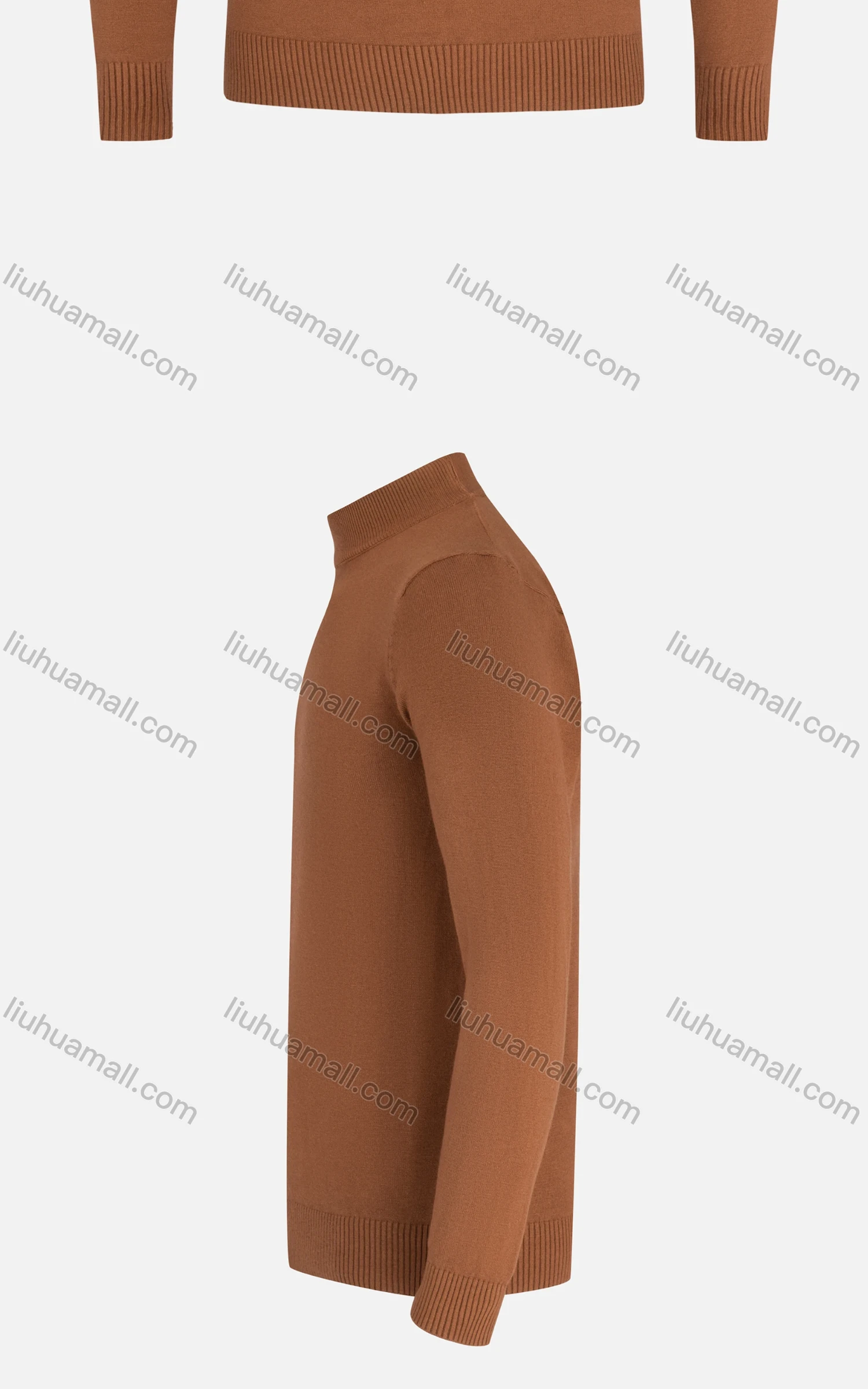 Wholesale Men's Casual High Neck Long Sleeve Texture Knit Plain Sweater - Liuhuamall