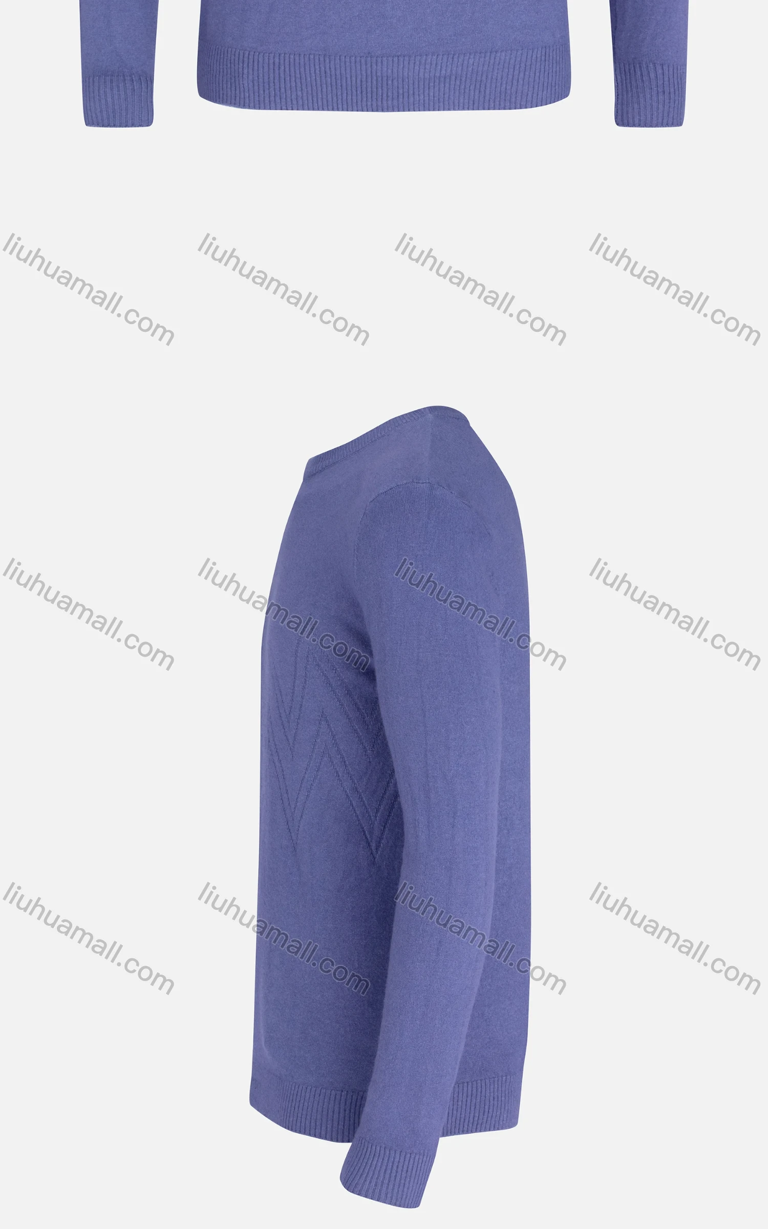 Wholesale Men's Casual Crew Neck Long Sleeve Texture Knit Plain Sweater - Liuhuamall