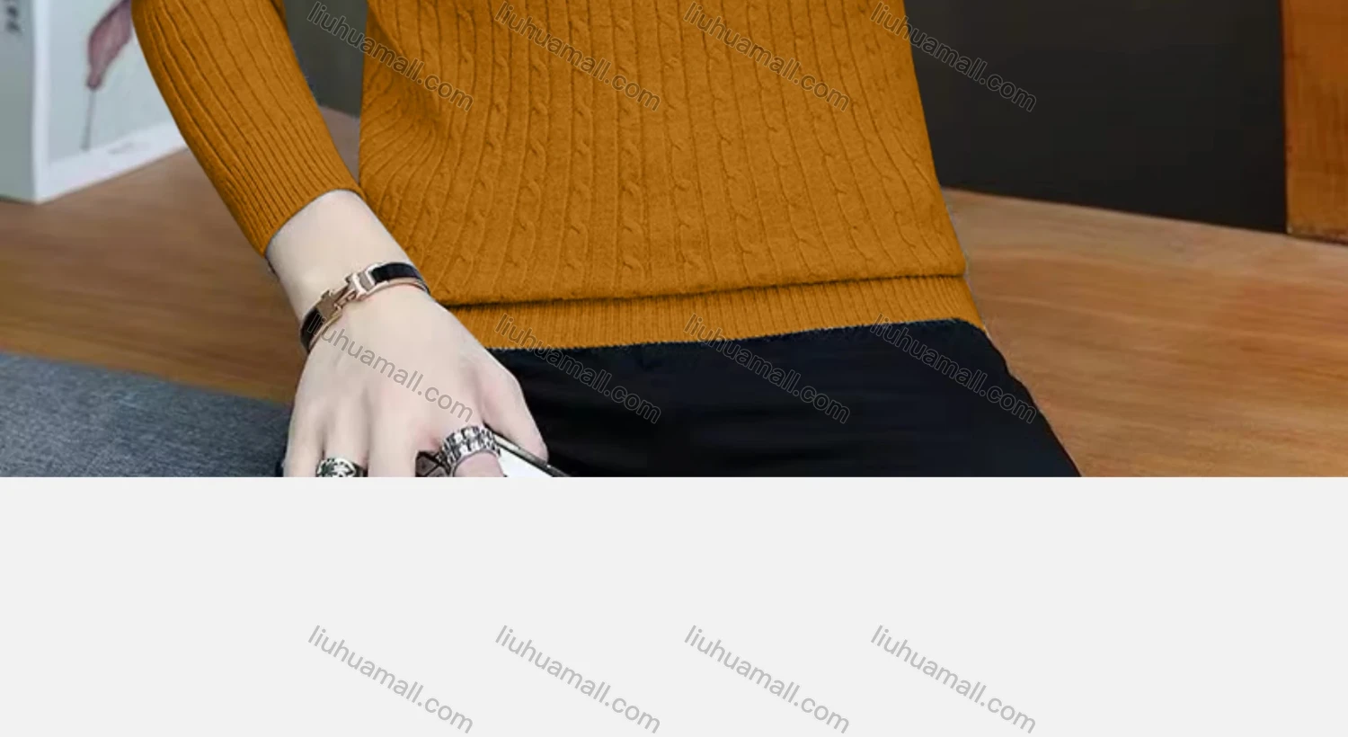 Wholesale Men's Casual Plain Turtleneck Long Sleeve Sweater - Liuhuamall