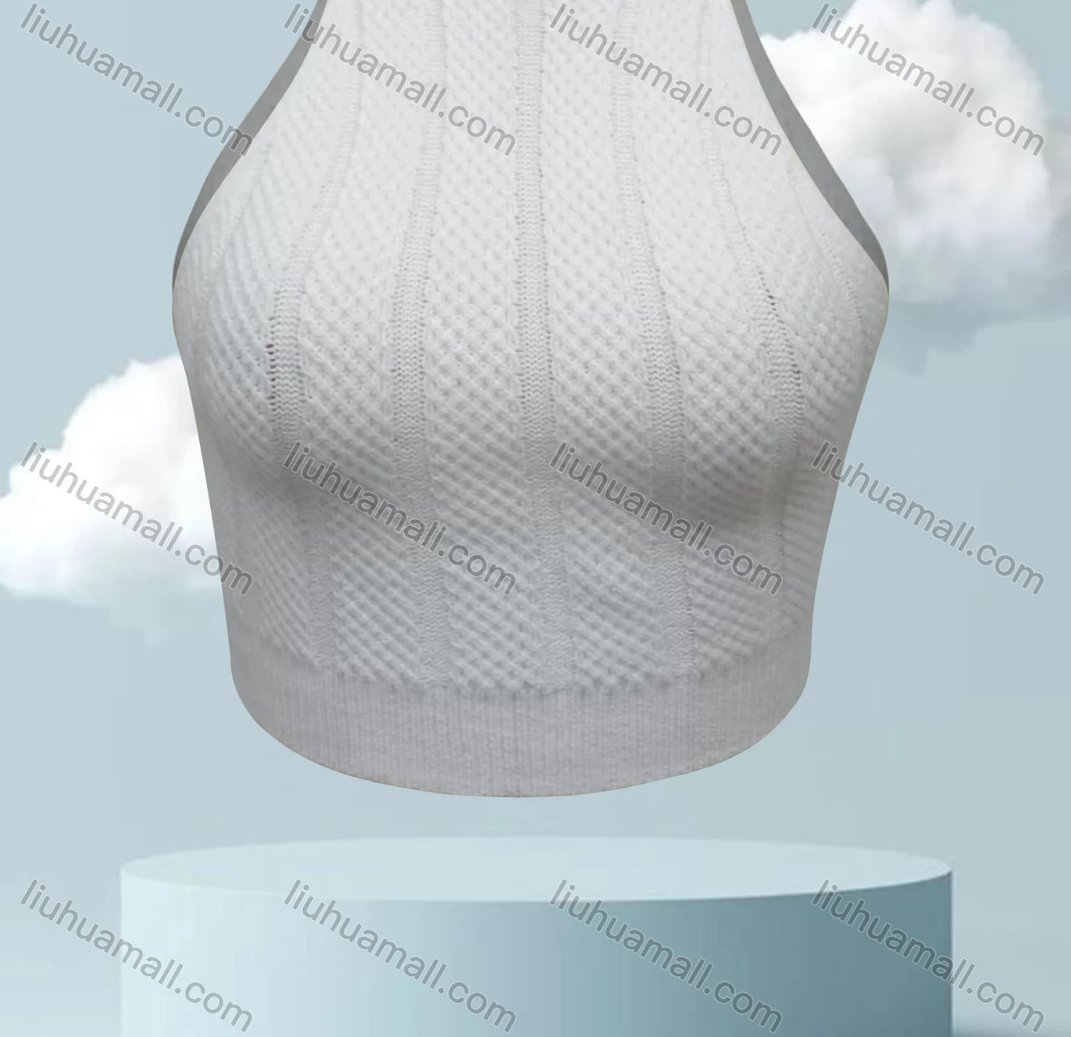 Wholesale Women's Causal Mock Neck Sleeveless Plain Knit Top - Liuhuamall