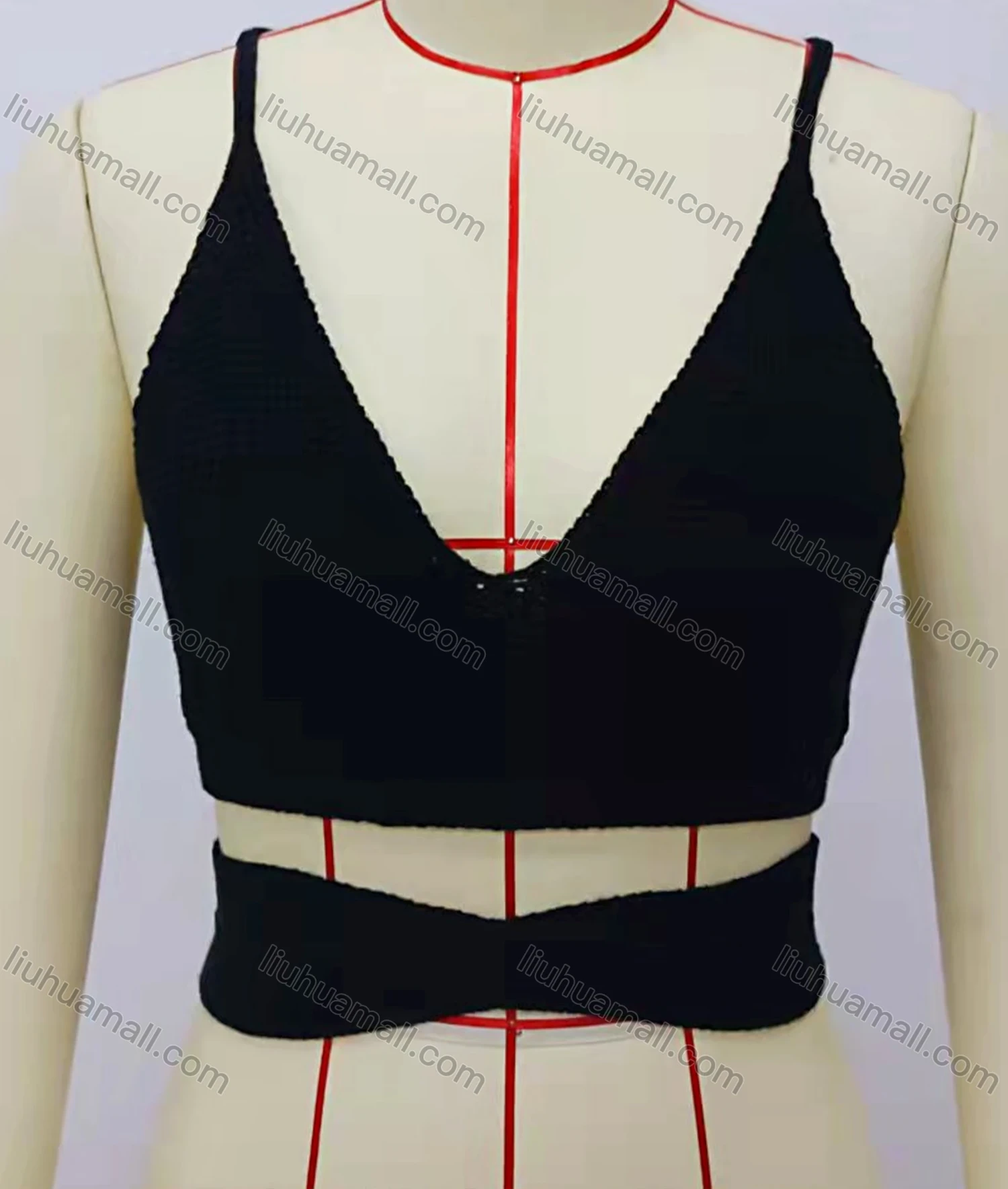 Wholesale Women's Fashion V Neck Hollow Out Plain Cami Top - Liuhuamall