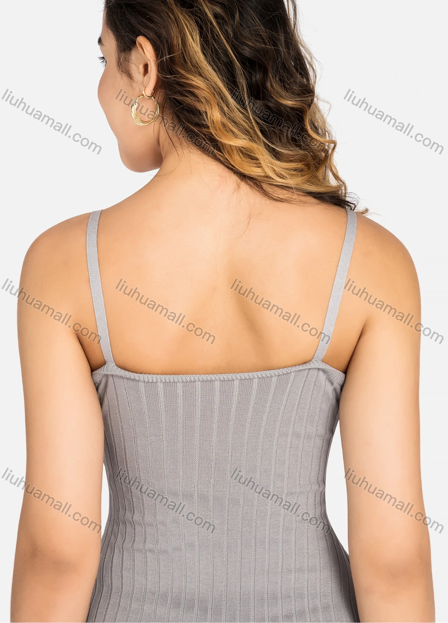 Wholesale Women's Sexy Scoop Neck Rib-knit Slim Fit Cami Mini Dress 2275# - Liuhuamall