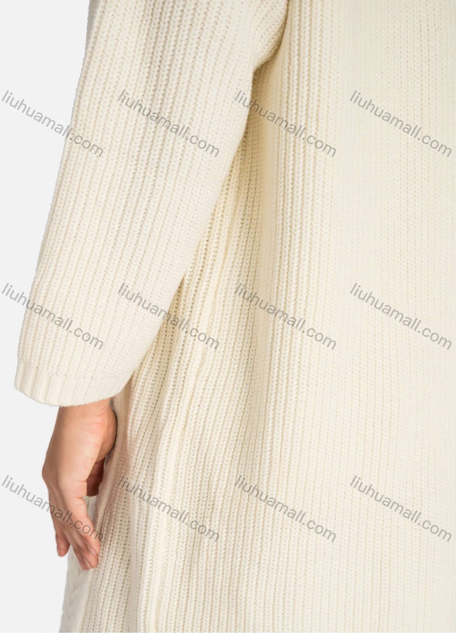 Wholesale Women's Casual Plain Patch Pockets Cable Knit Daily Knit Cardigan 2276# - Liuhuamall