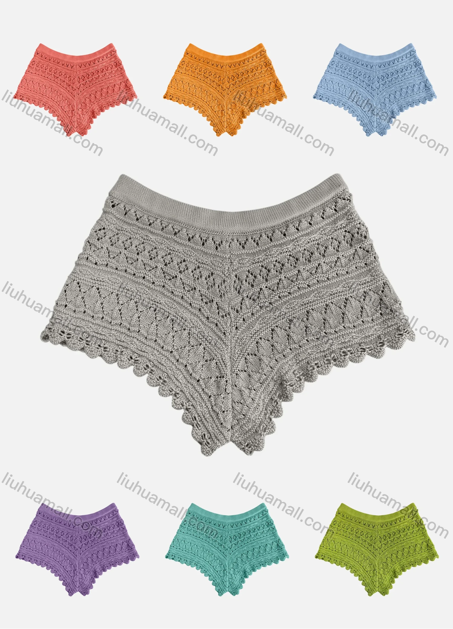 Wholesale Women's Boho Slim Fit Plain Knit Hot Shorts - Liuhuamall