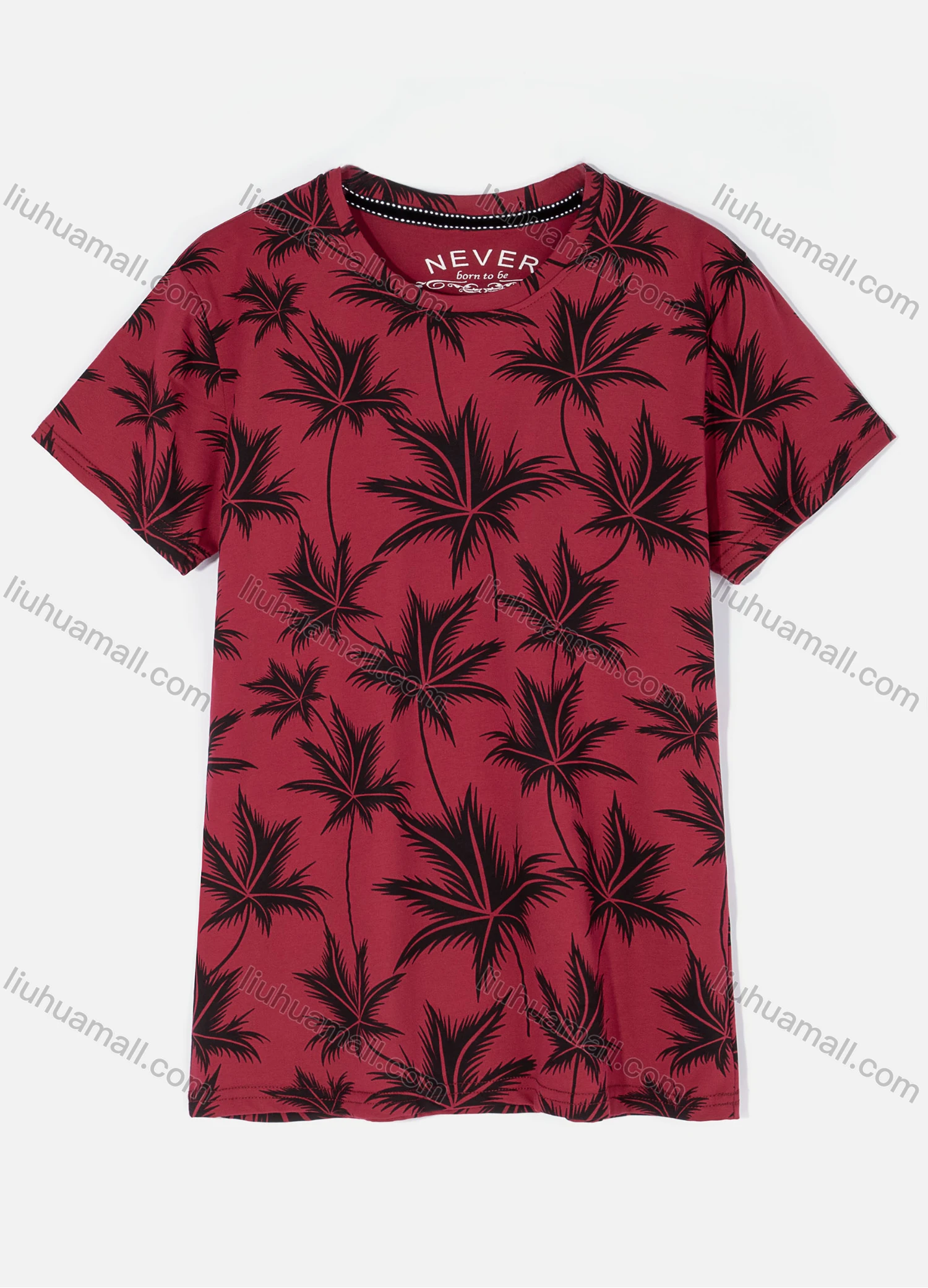 Wholesale Men's Casual Short Sleeve Plants Print T-shirts - Liuhuamall