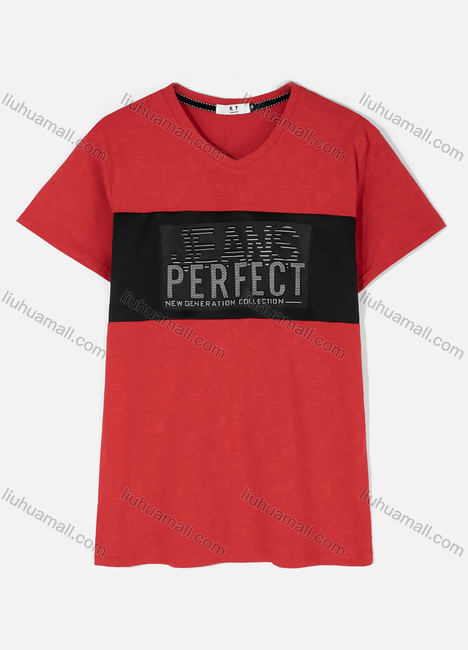 Wholesale Men's Casual Short Sleeve V Neck Letter Print T-shirts 18062# - Liuhuamall