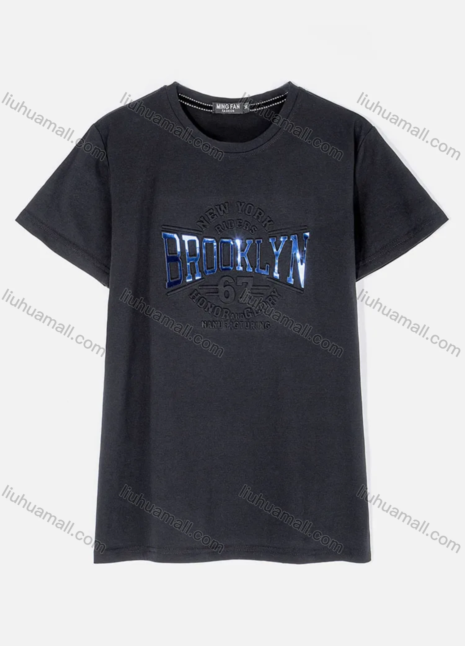 Wholesale Men's Casual Crew Neck Short Sleeve 3D Letter T-shirts 1202# - Liuhuamall