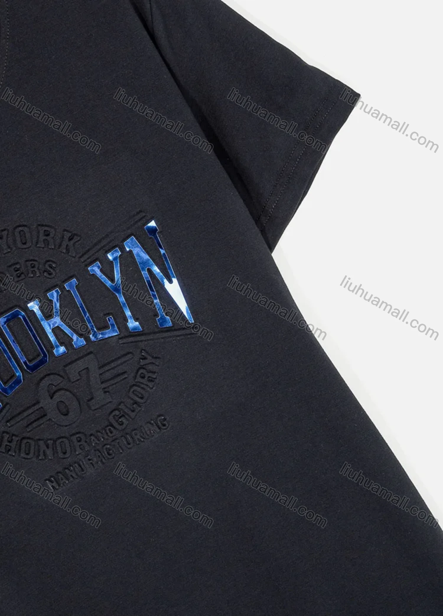 Wholesale Men's Casual Crew Neck Short Sleeve 3D Letter T-shirts 1202# - Liuhuamall