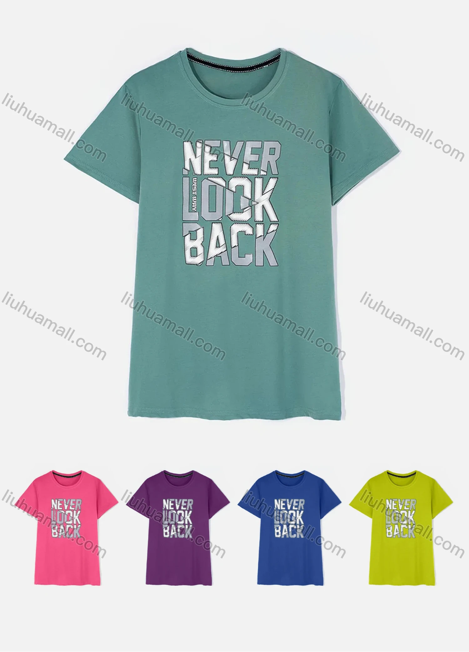 Wholesale Men's Casual Crew Neck Short Sleeve Letter Graphic T-shirts 03# - Liuhuamall