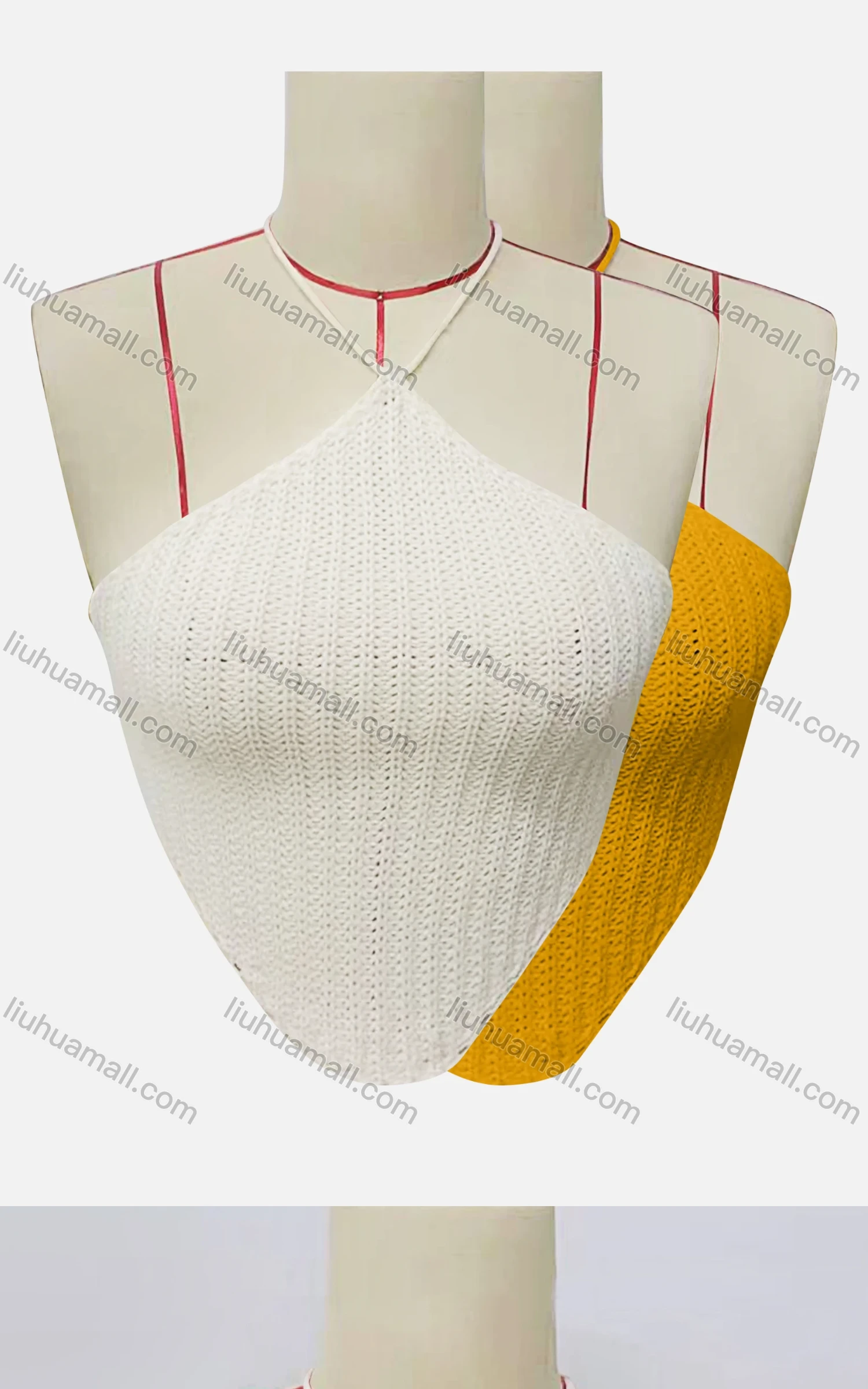 Wholesale Women's Fashion Halter Plain Crop Plain - Liuhuamall