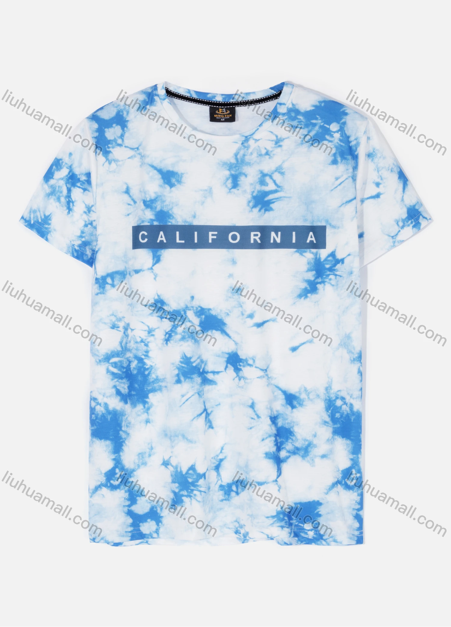 Wholesale Men's Casual Crew Neck Short Sleeve Tie Dye Letter Graphic T-shirts - Liuhuamall