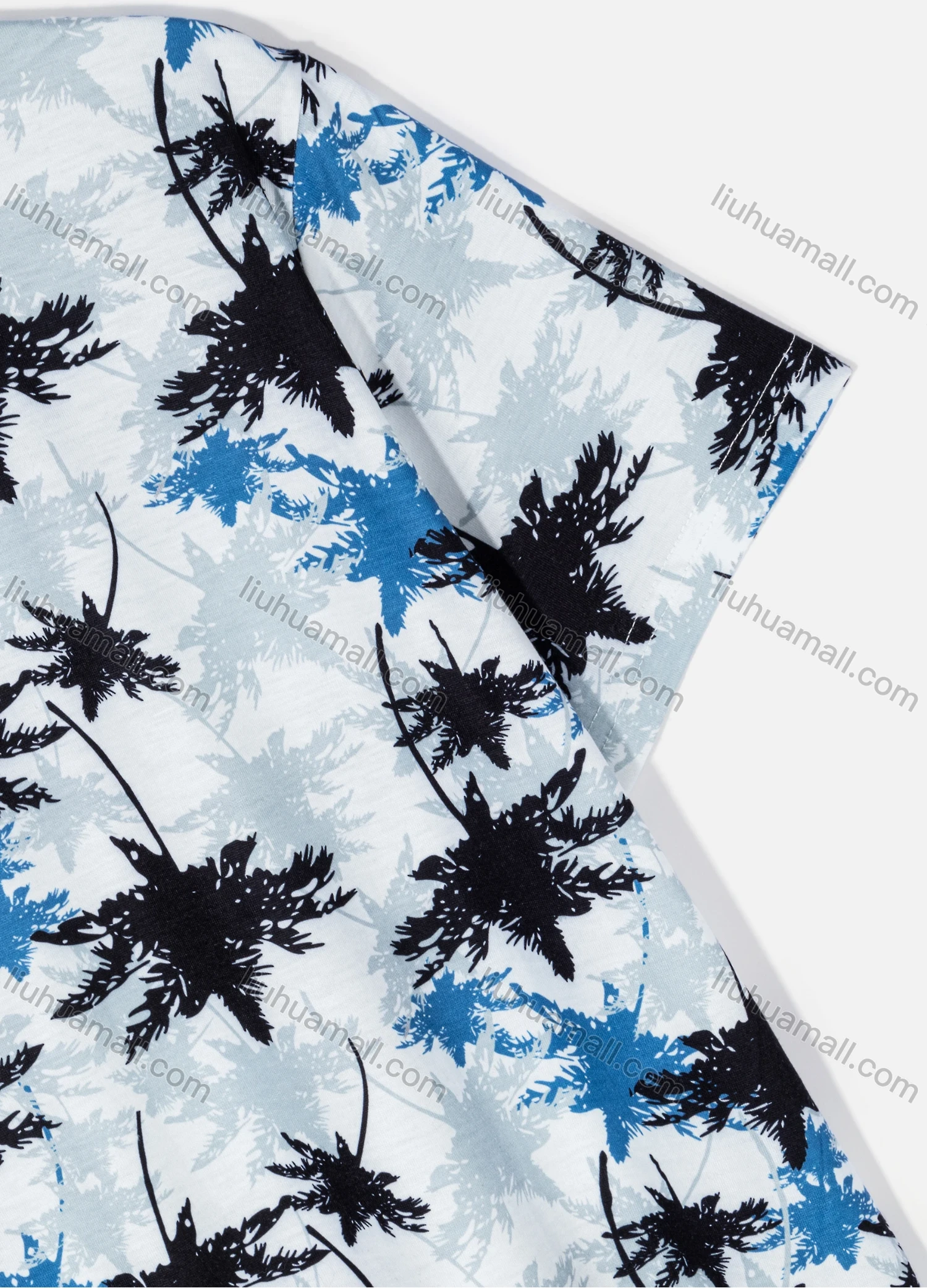 Wholesale Men's Casual Crew Neck Short Sleeve Plant Print T-shirts 26# - Liuhuamall