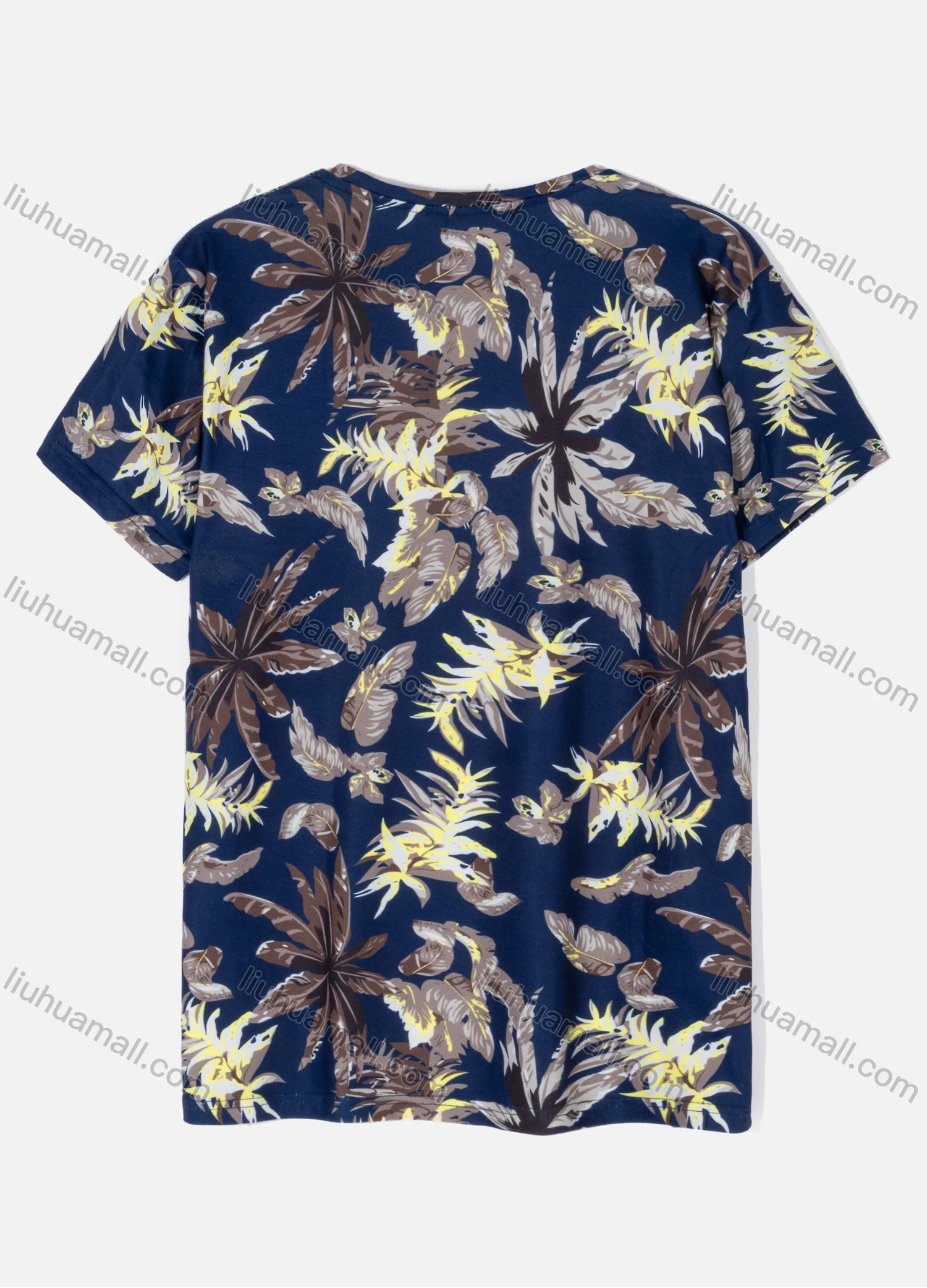 Wholesale Men's Casual Crew Neck Short Sleeve Plants Plant Print T-shirts 62050# - Liuhuamall