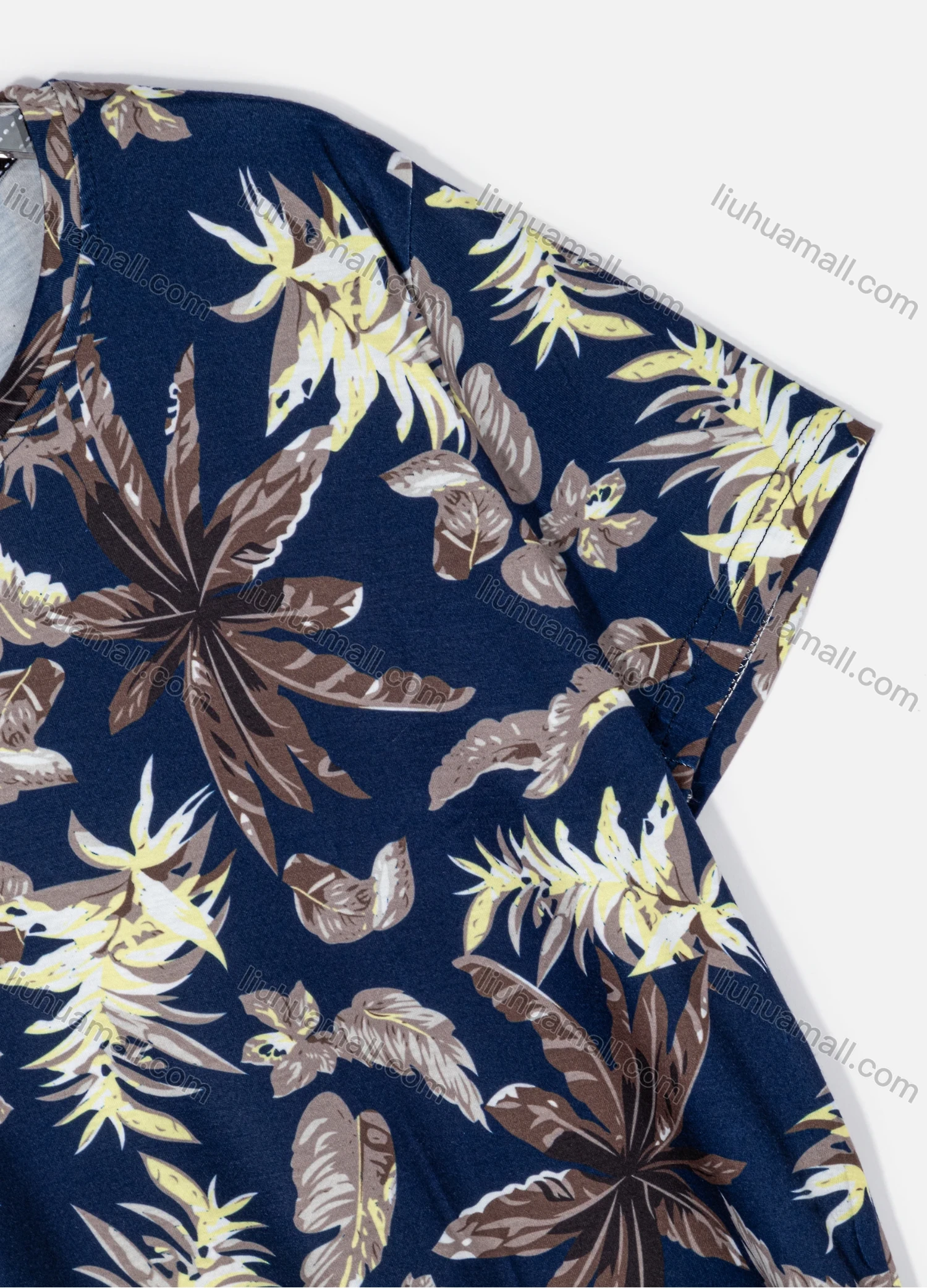 Wholesale Men's Casual Crew Neck Short Sleeve Plants Plant Print T-shirts 62050# - Liuhuamall