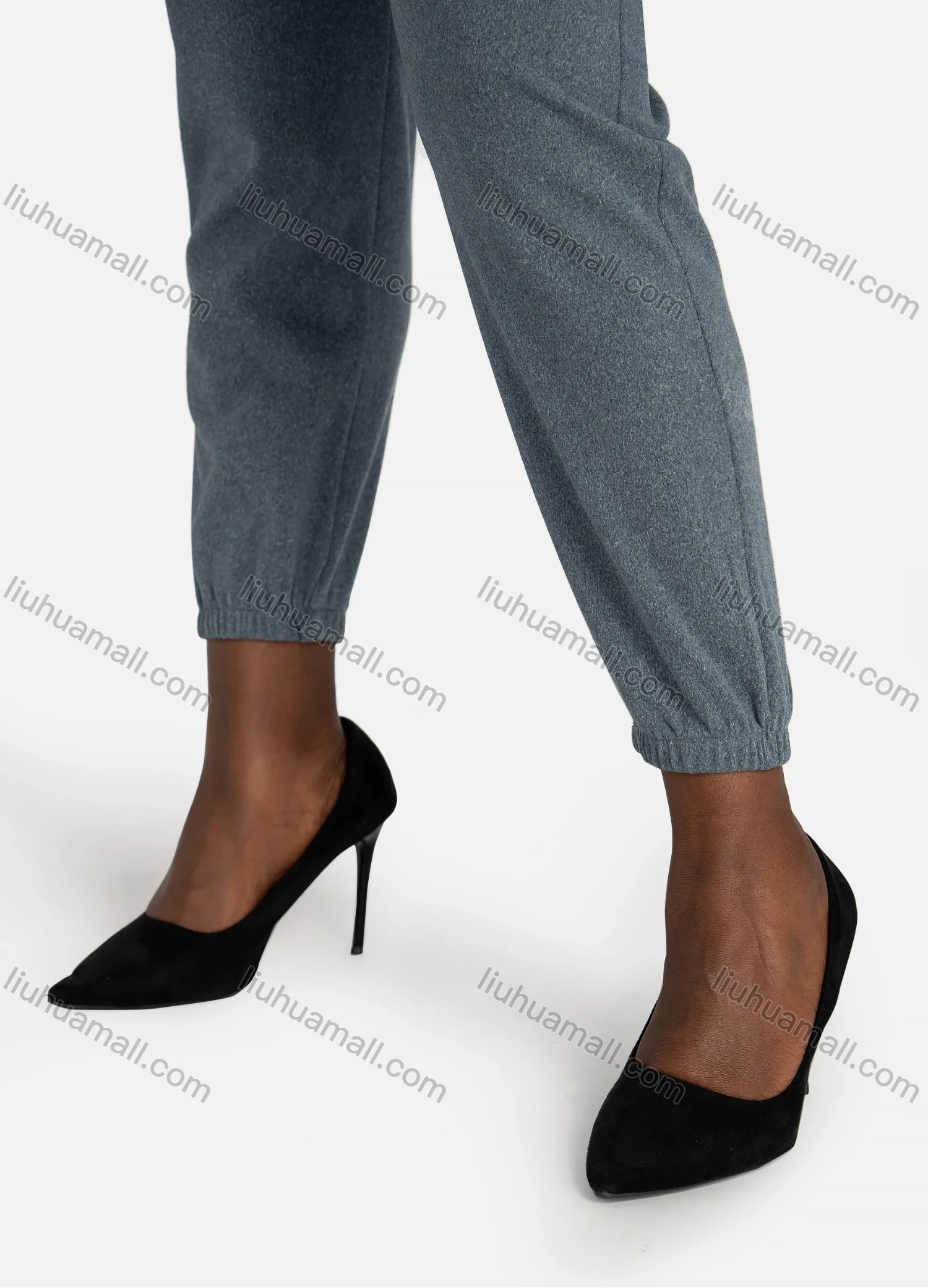 Wholesale Women's Casual Space Dye High Waist Narrow Leg Pants With Drawstring - Liuhuamall