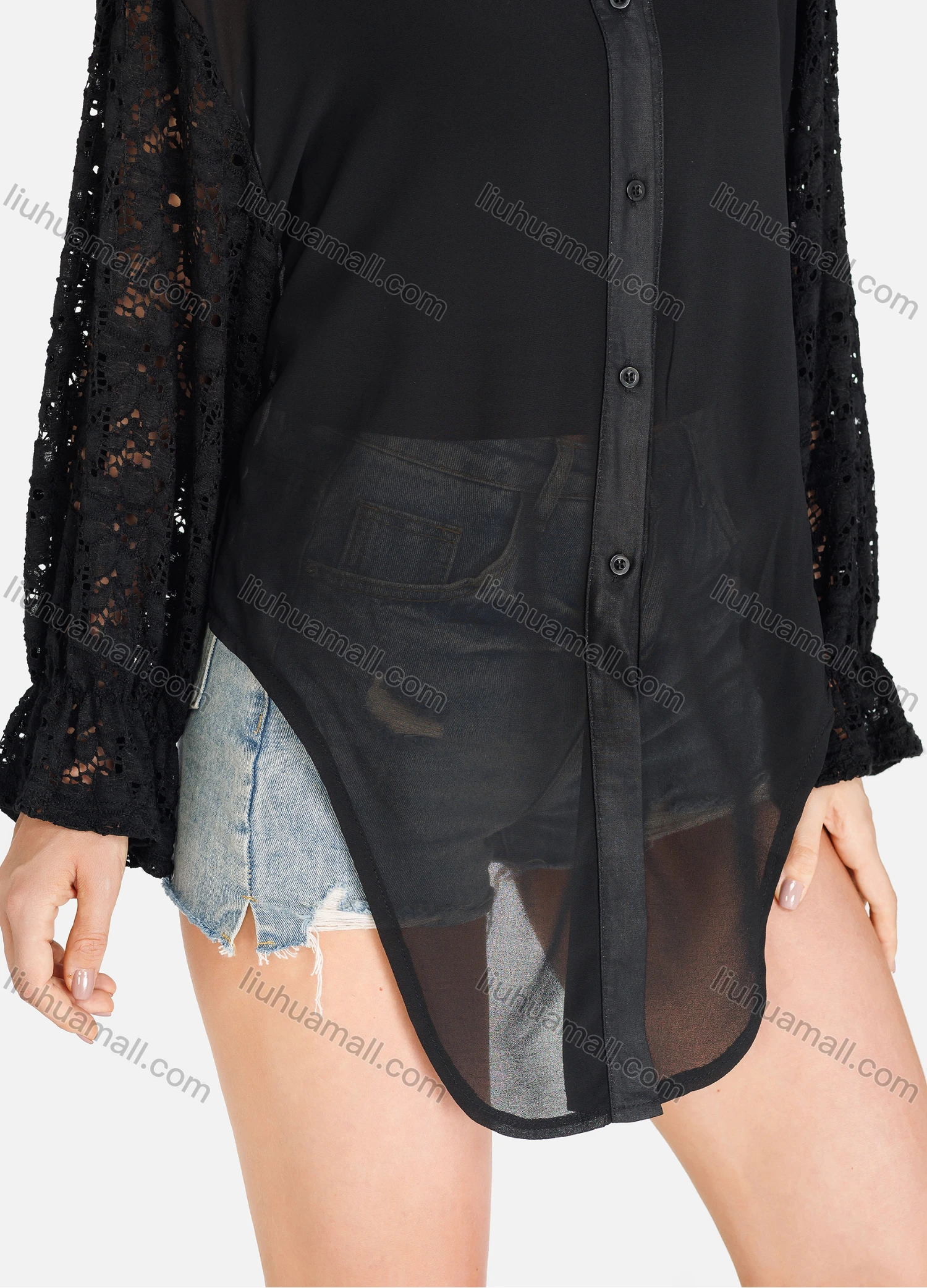 Wholesale Women's Casual Stand Collar Button Down Blouse & Cami Set - Liuhuamall