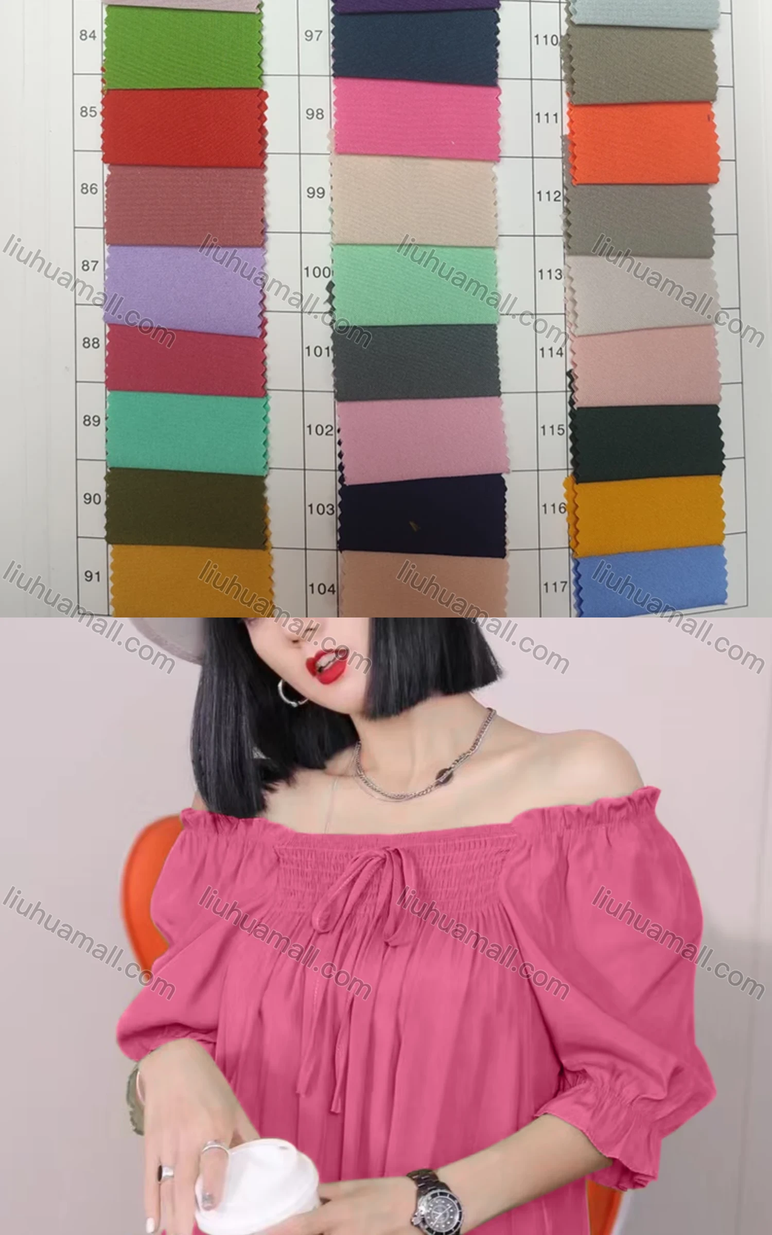 Wholesale Women's Causal Off Shoulder Puff Sleeve Tie Front Plain Blouse - Liuhuamall