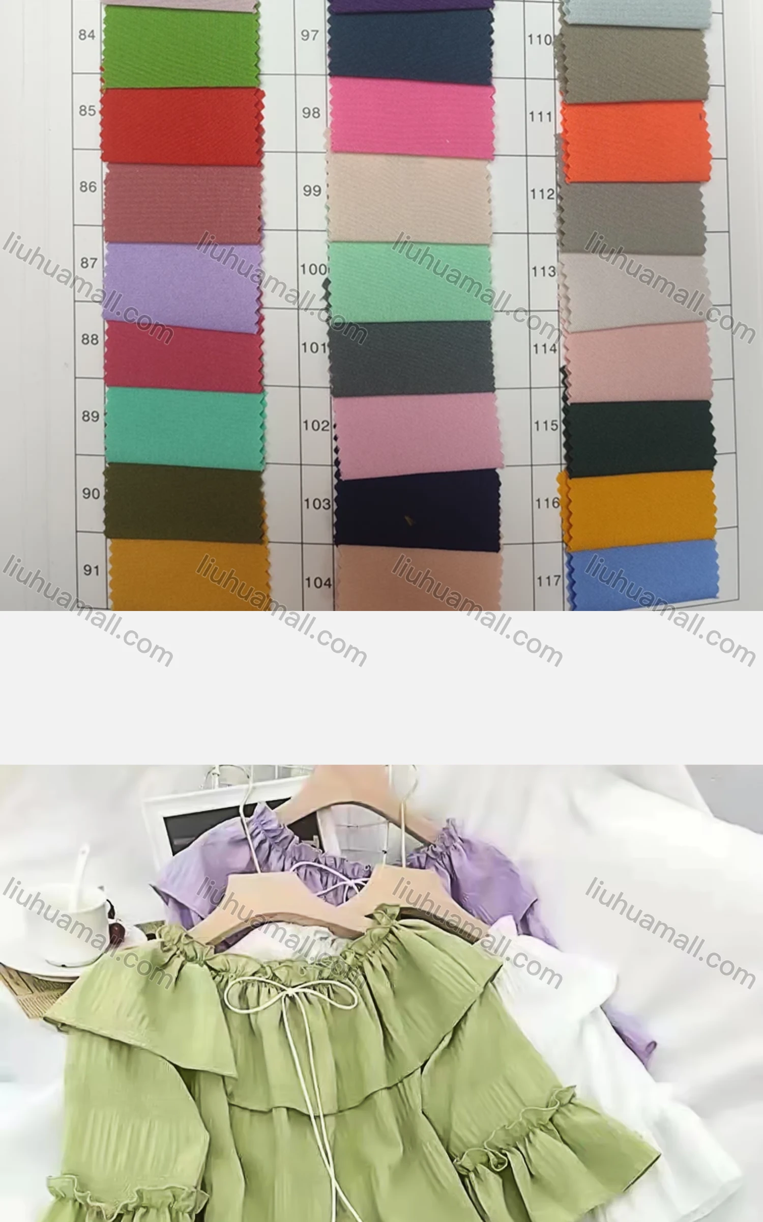 Wholesale Women's Causal Crew Neck Layered Sleeve Ruffle Trim Tie Front Plain Blouse - Liuhuamall